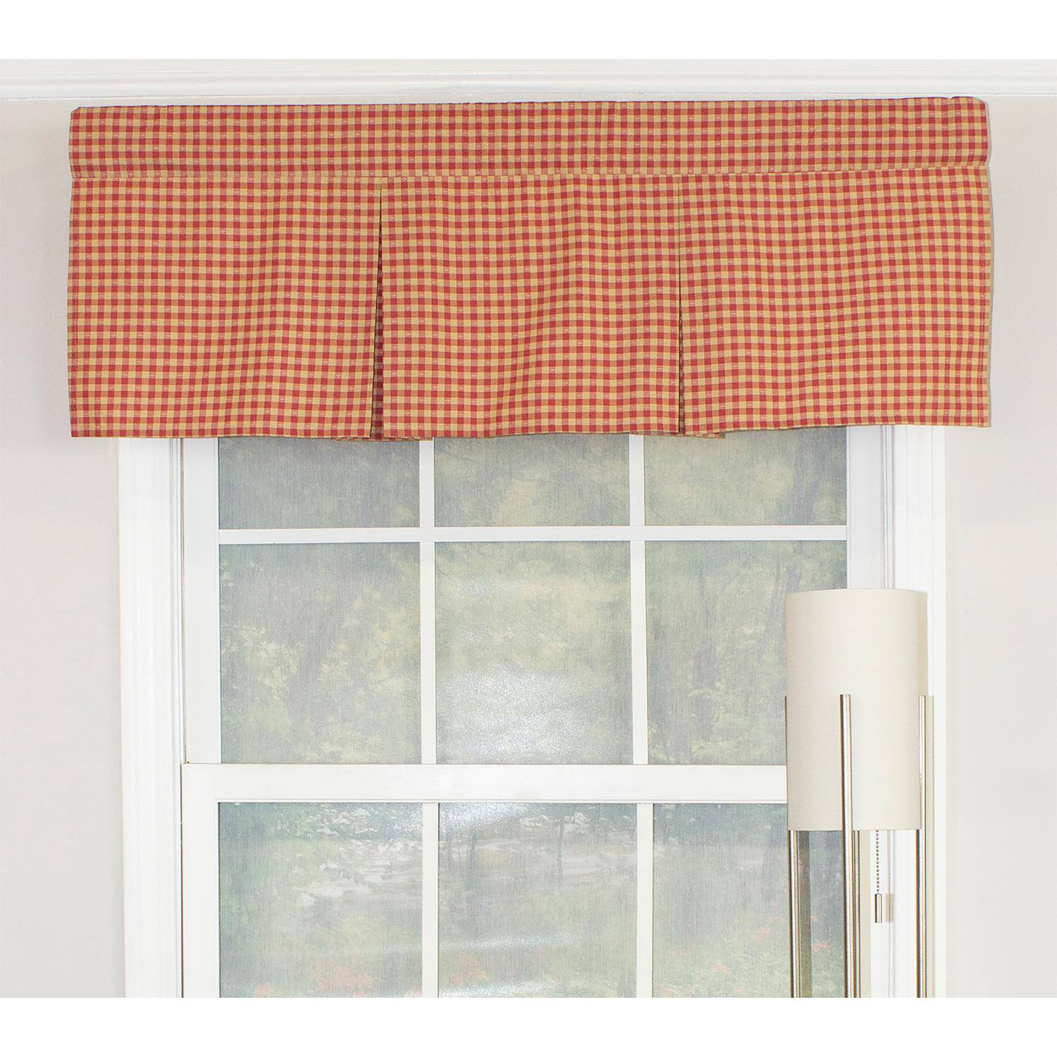 Angle. RLF Home - RLF Home Le Fleur Pleated  100% Cotton with Fully Lined 3" Rod Pocket Valnance for Windows 42" x 15" Coral - Coral.