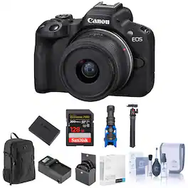 Bundle - CANON EOS R50 W/RF-S18-45MM,VLOG KIT,BK