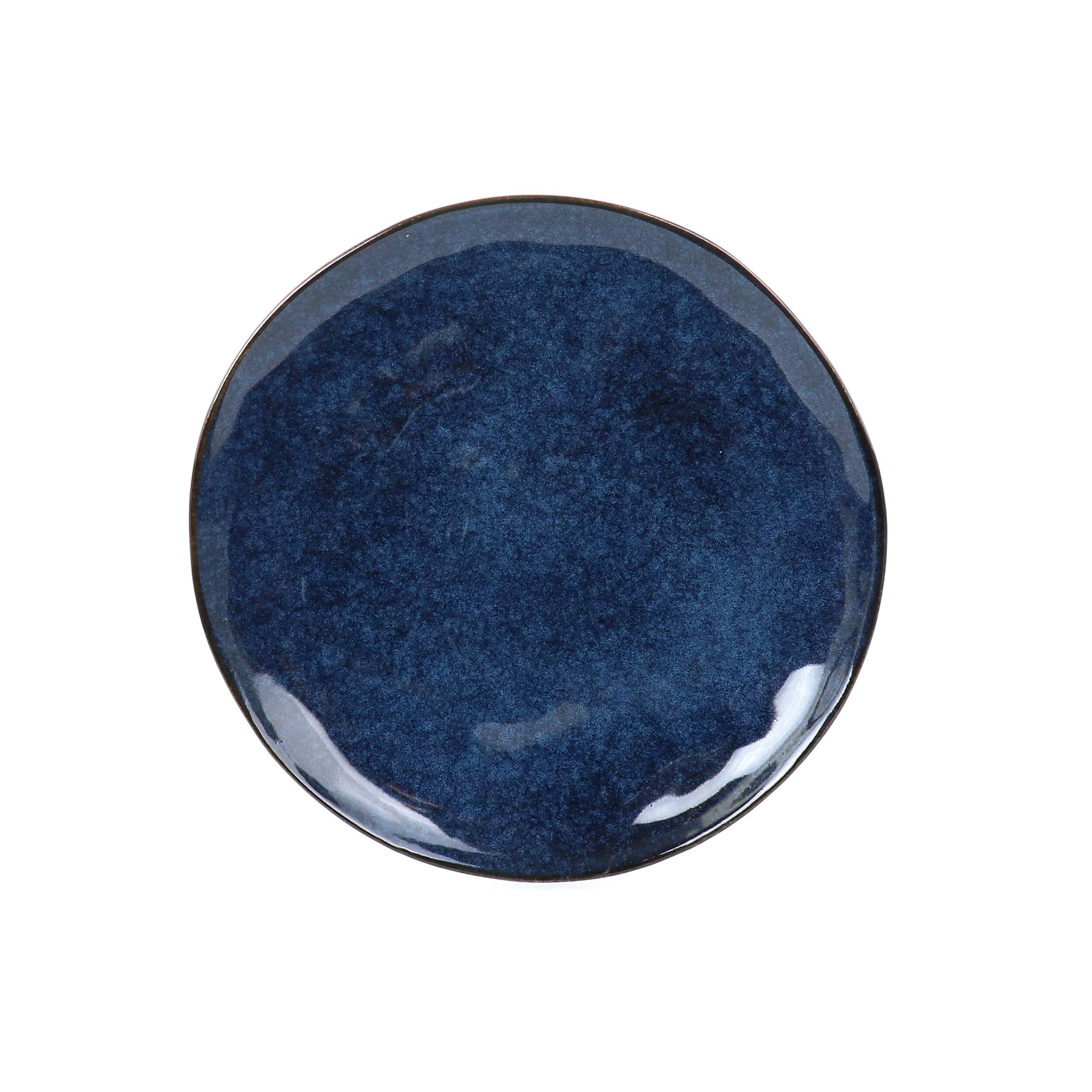 Alt View 2. Elama - Elama Samara 12 Piece Stoneware Dinnerware Set in Blue - Blue.