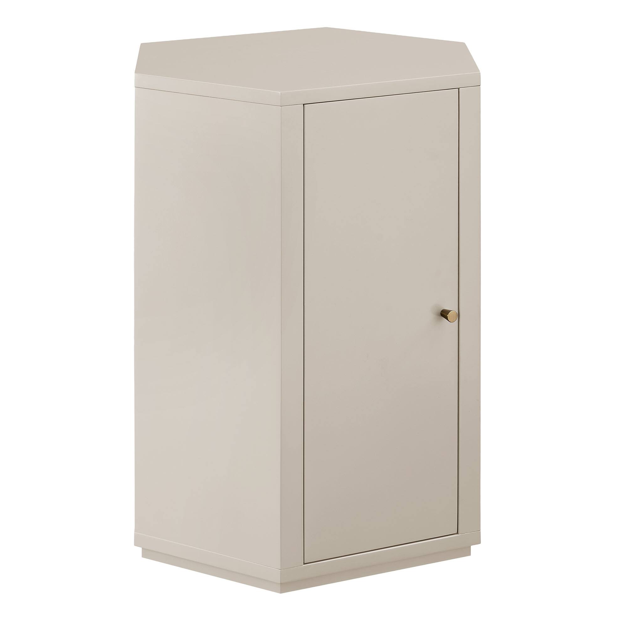 Angle. Modway - Kade Faceted Semi-Gloss Side Table by Modway - Putty.
