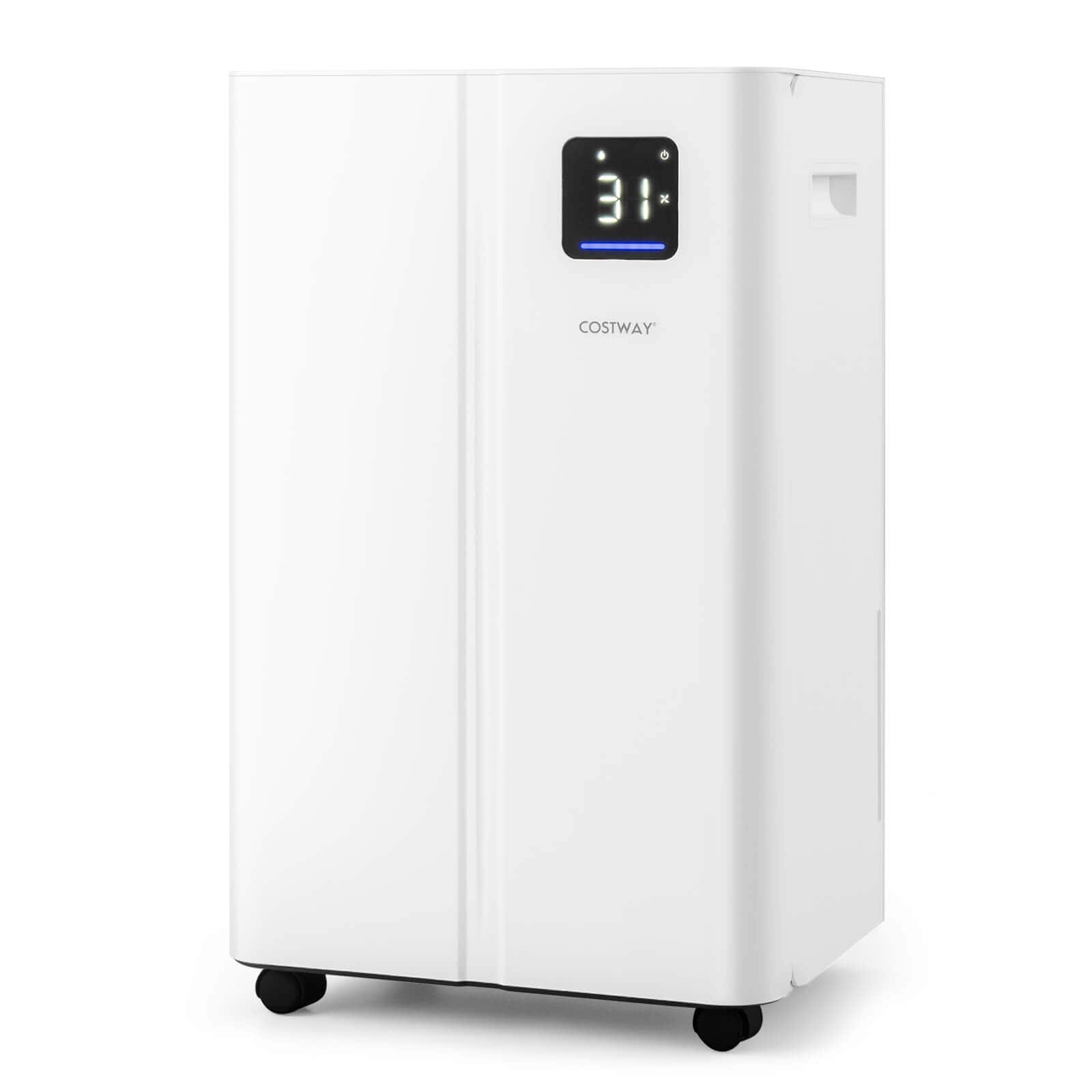 Front. Costway - Costway Dehumidifier for Basement 54 Pints Dehumidifier with 4L Water Tank 4500 Sq.Ft - White.
