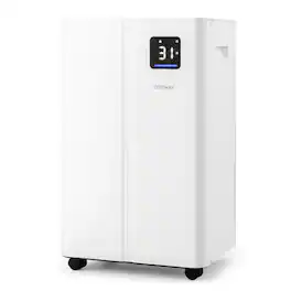 Costway - Dehumidifier for Basement 54 Pints Dehumidifier with 4L Water Tank 4500 Sq.Ft - White