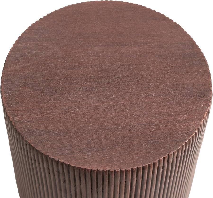 LeisureMod Eden Modern Stone Top Round Side Table, Indoor/Outdoor ...