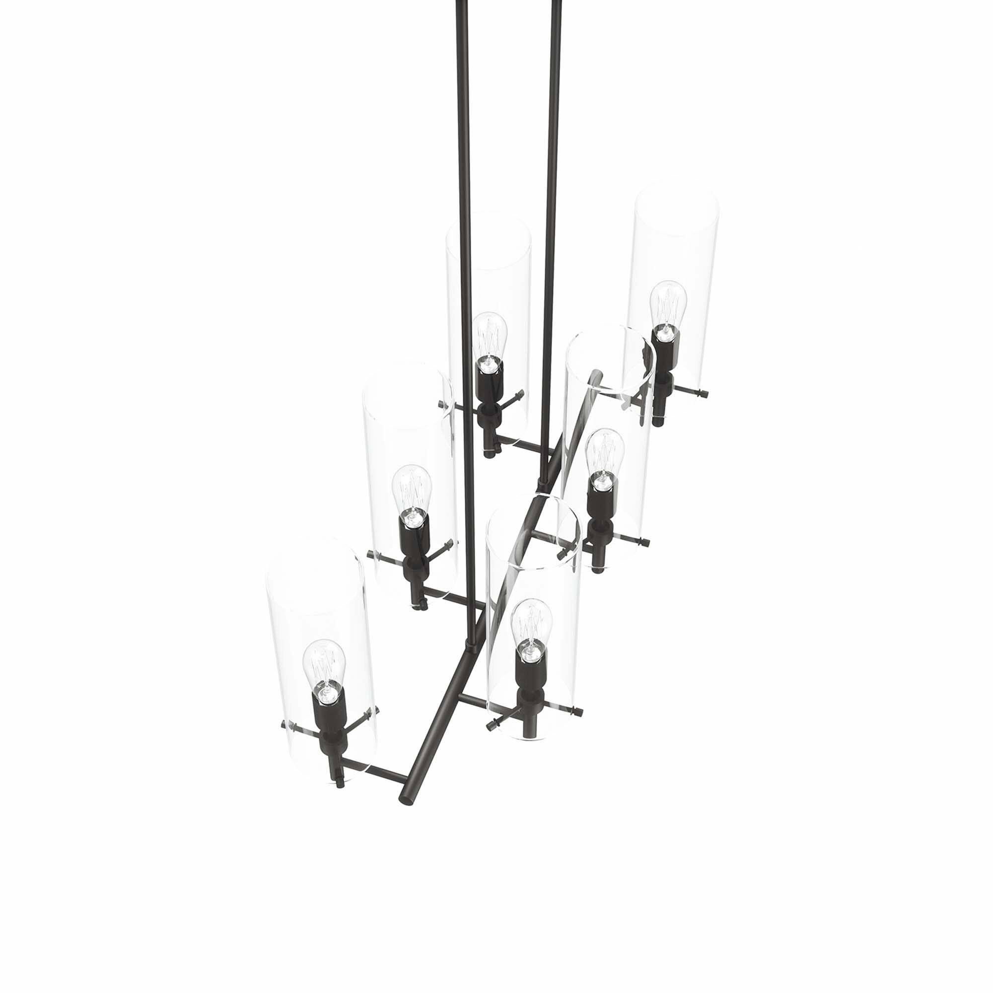 Alt View 4. Modway - Skylark 6-Light Chandelier by Modway - Clear Black.