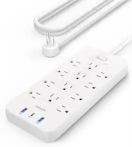Anker - Power Strip with 3 USB Ports - White