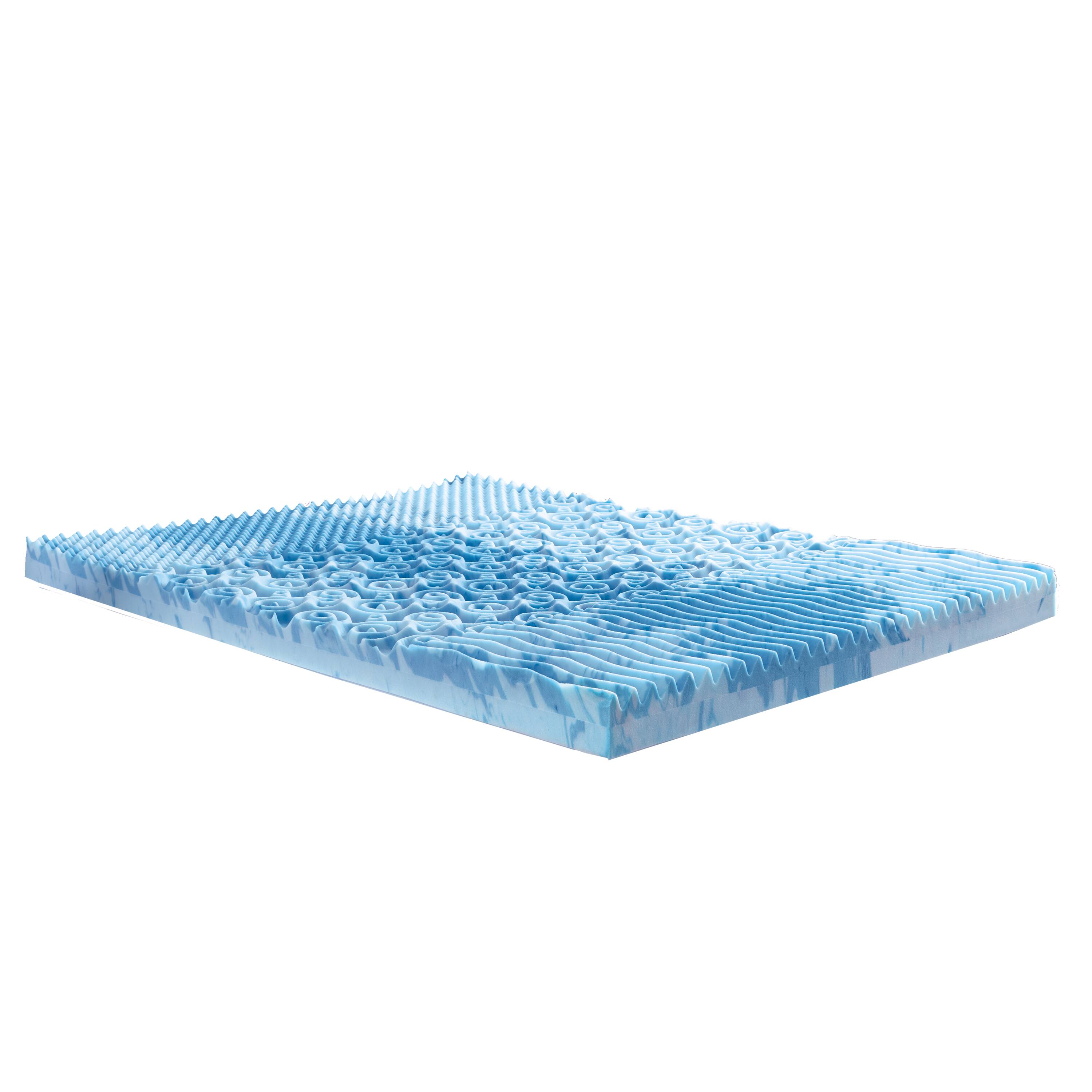 Alt View 3. Nautica - Nautica Home 4 Inch GelLux Memory Foam Cooling Mattress Topper Queen Size - WHITE/BLUE.