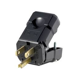 Leviton - Python Industrial Thermoplastic Straight Blade Plug 5-15P 18-10 AWG 2 Pole 3 Wire - Black
