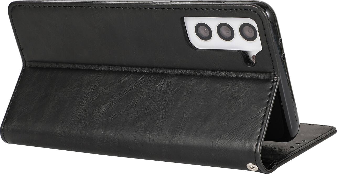 Alt View 12. SaharaCase - Genuine Leather Folio Wallet Case for Samsung Galaxy S24+ - Black.