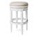 Front. Maven Lane - 31" Pullman Backless Bar Stool In Alabaster White Finish Fabric Upholstery - Alabaster White.