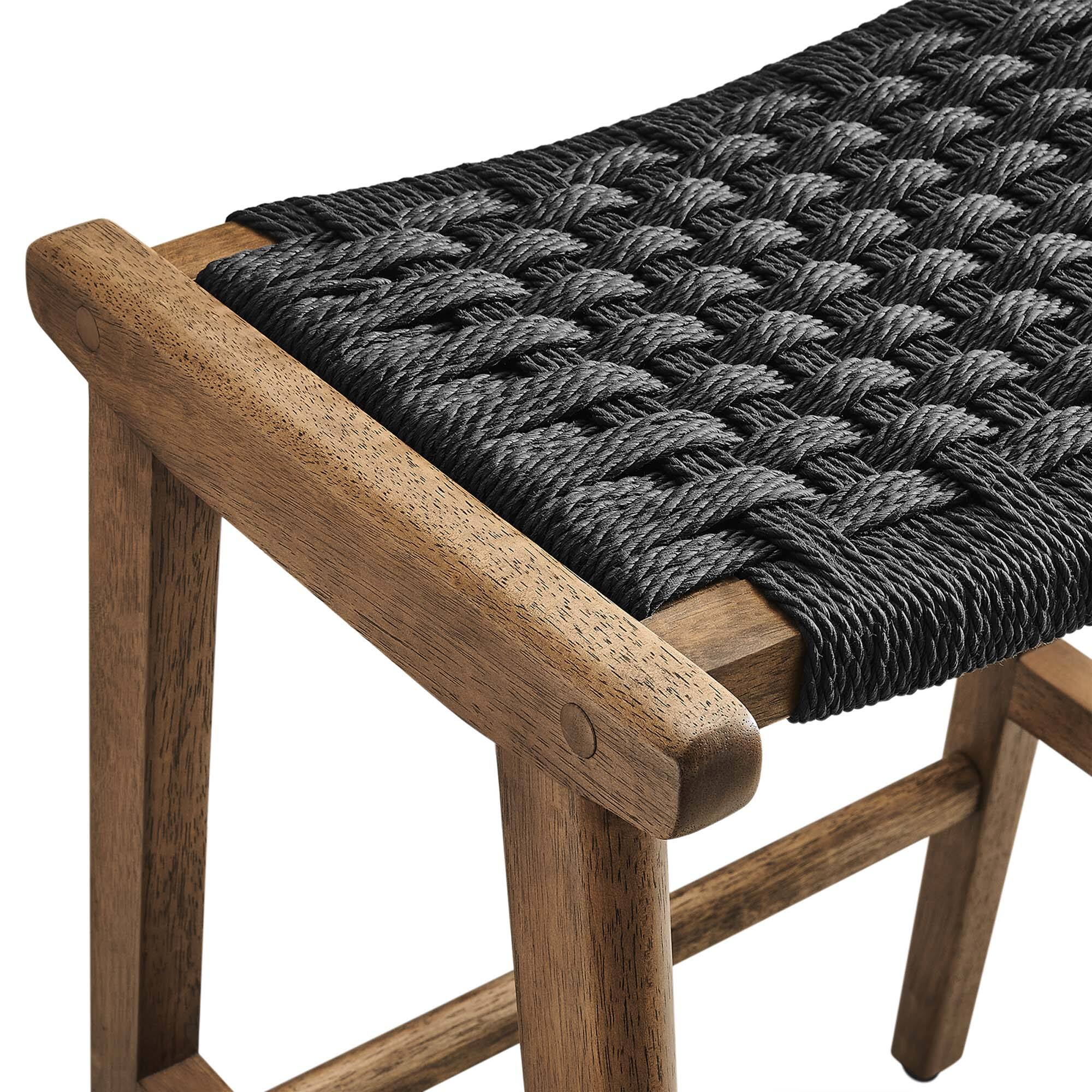 Alt View 3. Modway - Saoirse Woven Rope Wood Counter Stool Set of 2 by Modway - 0.