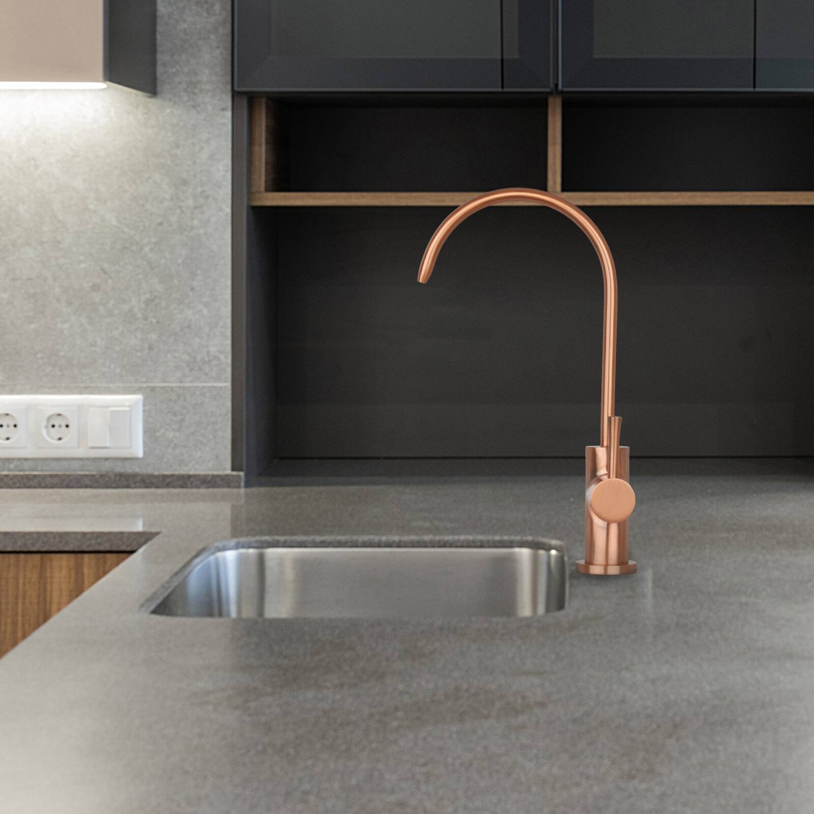 Alt View 4. Akicon - Akicon Solid Brass One-Handle Kitchen Drinking Water Filter Faucet in Copper - Copper.
