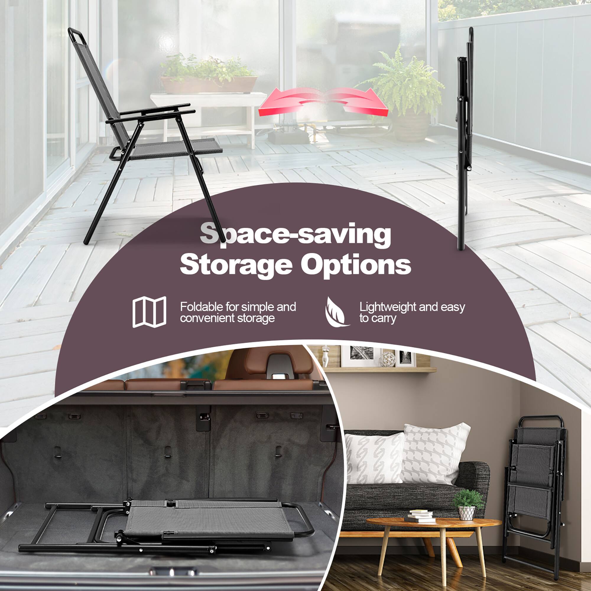 Space-saving Storage Options

- Foldable for simple and convenient storage
- Lightweight and easy to carry