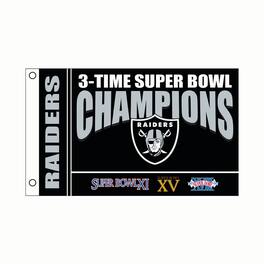 Evergreen Enterprises - Las Vegas Raiders 3' x 5' Super Bowl Champions Single-Sided Flag - Black