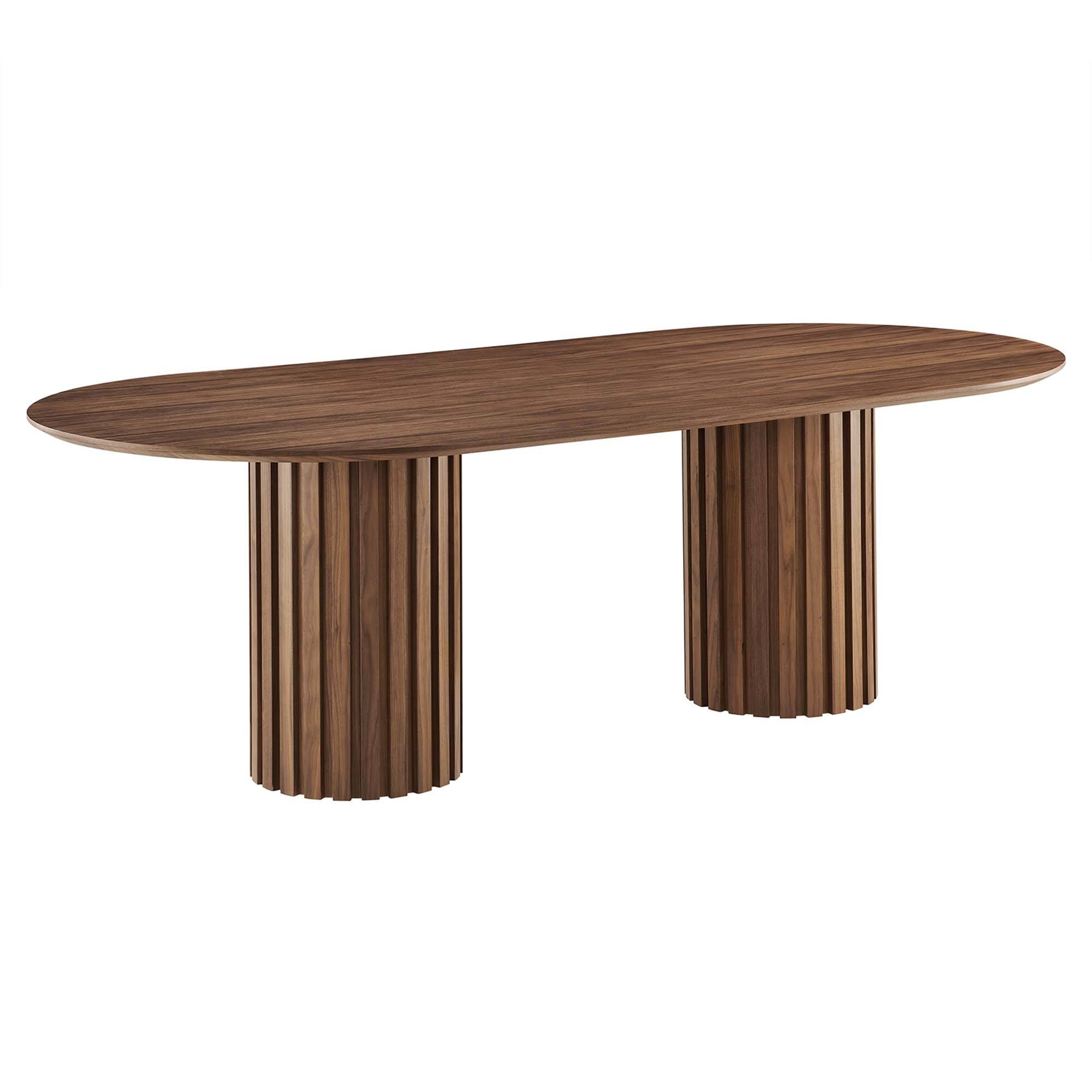 Left. Modway - Senja 95" Oval Dining Table - Brown.