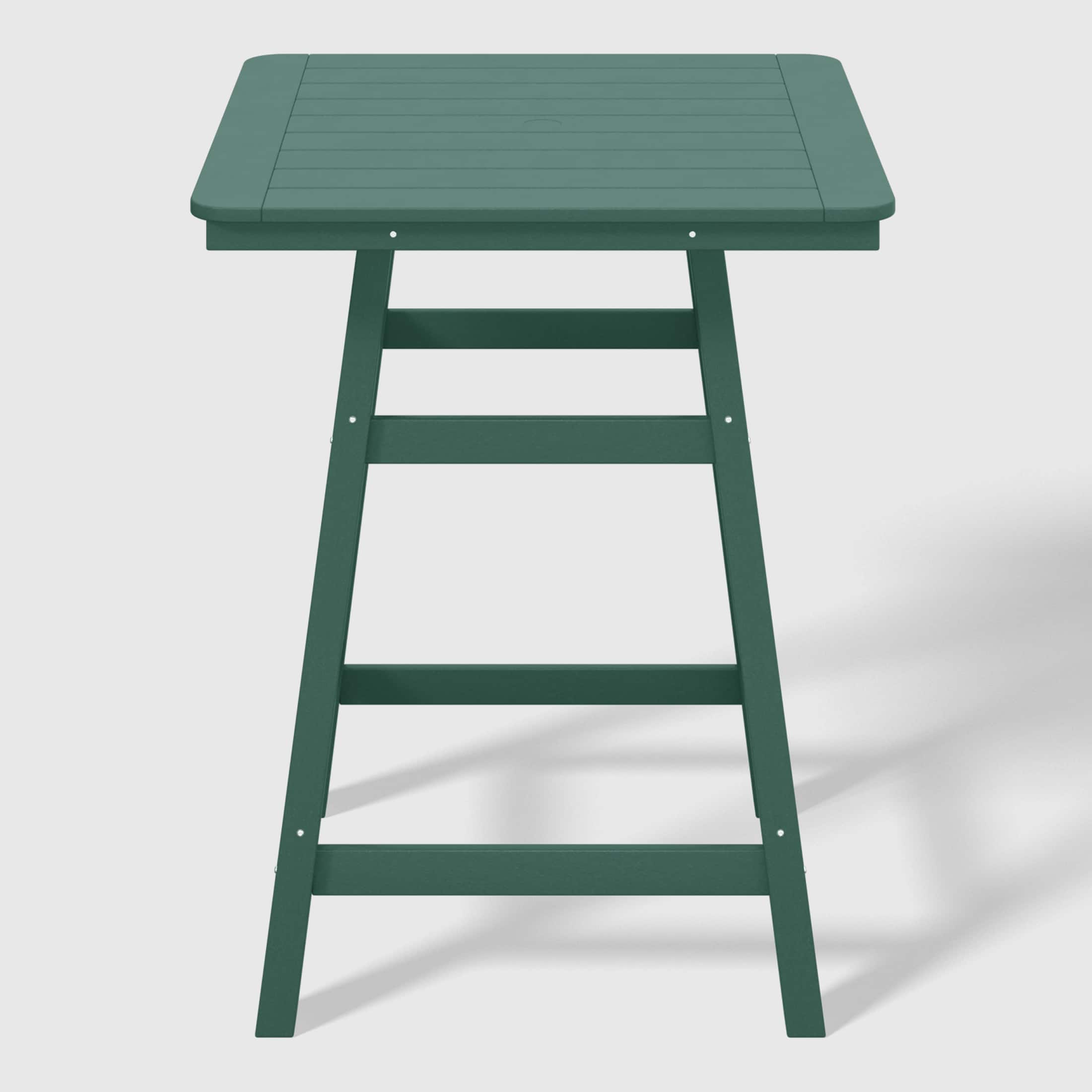 "WestinTrends - Malibu 30"" Square Outdoor Patio Counter High Bistro Bar Table With Umbrella Hole - Dark Green" price history on PriceWatchPro