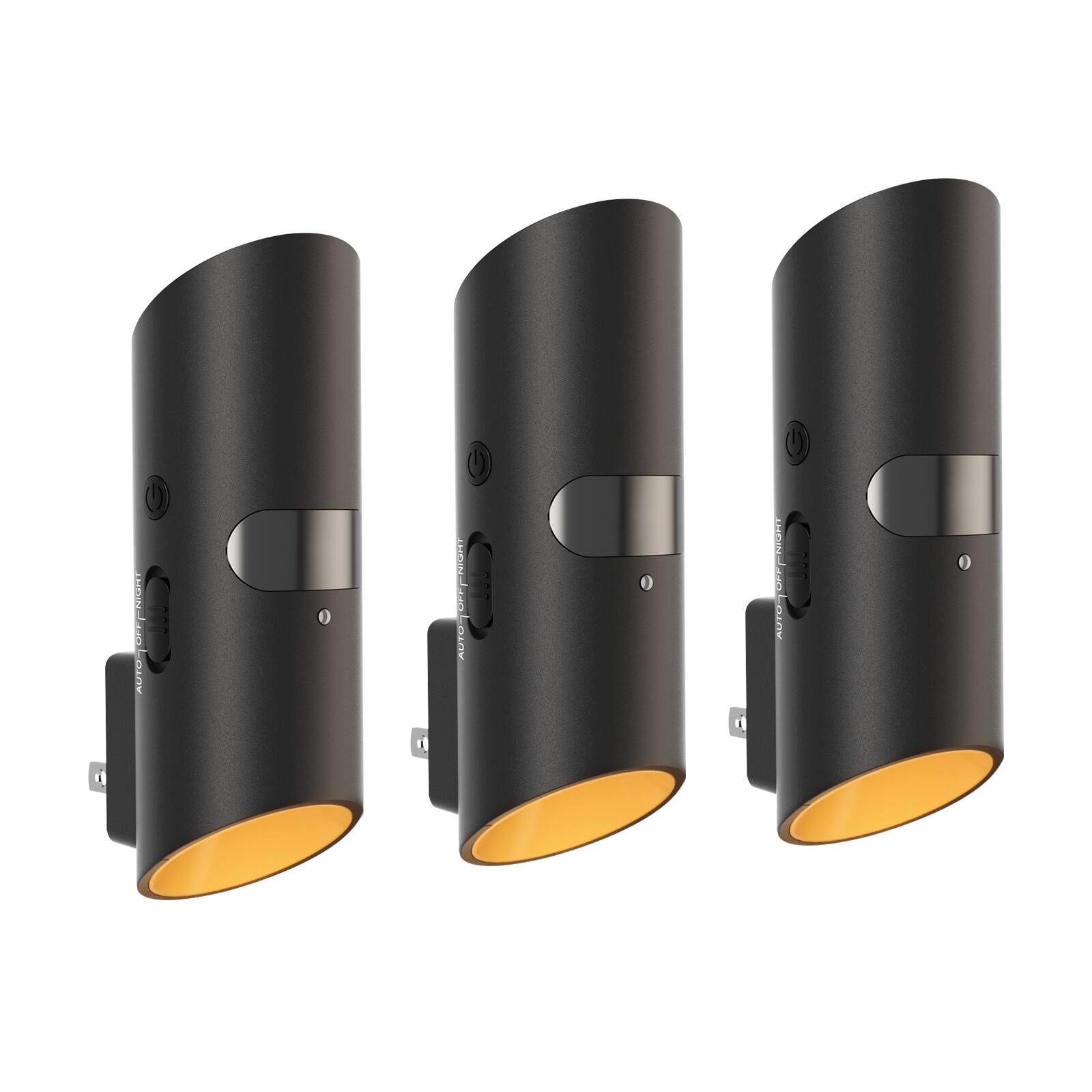 Dawnrise - Multi-Directional Power Failure Night Light & Wall-Washing Decorative Light 3PK - Black