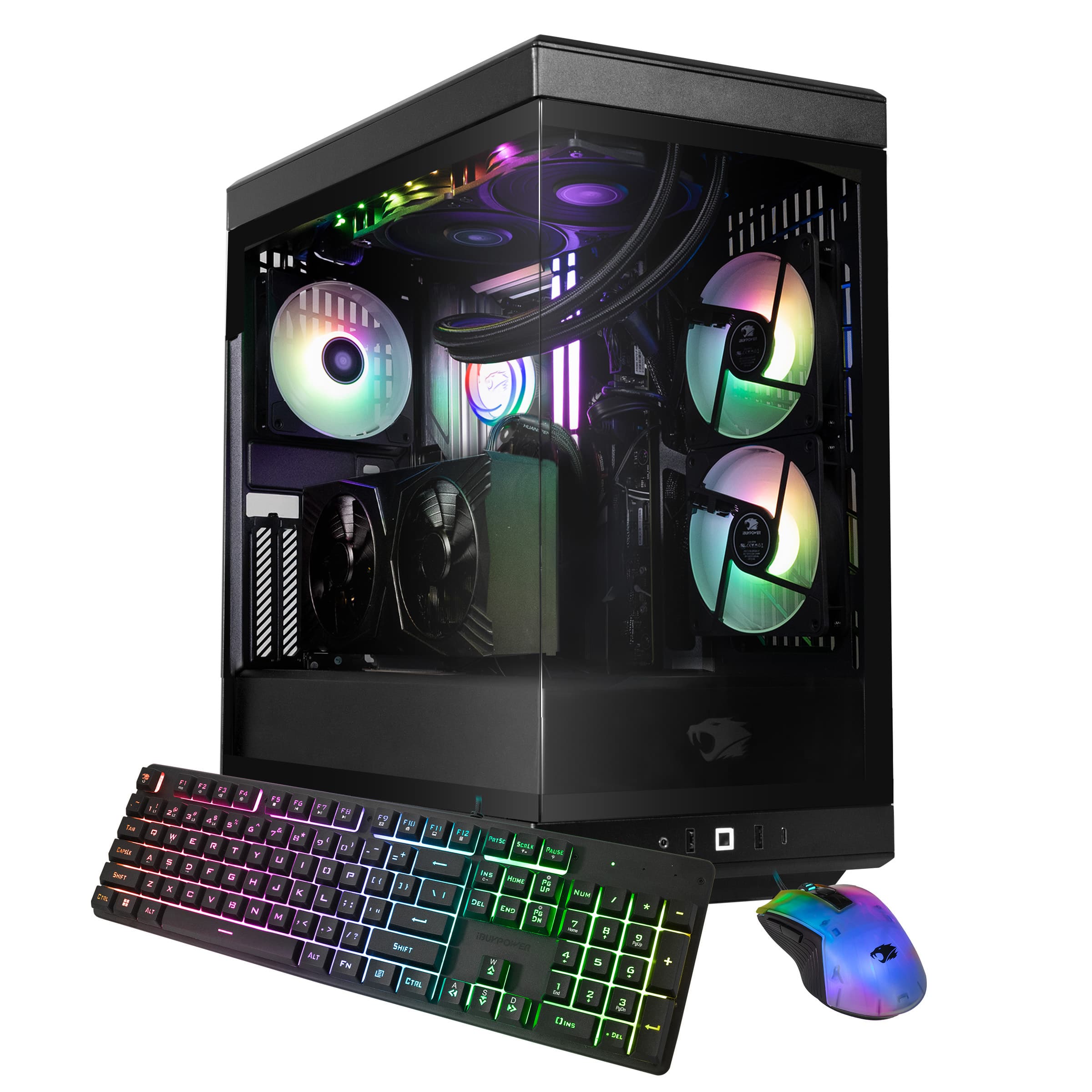iBUYPOWER - Y40 PRO Gaming Desktop - AMD Ryzen 7 7800X3D, NVIDIA GeForce RTX 5060Ti 8GB, 32GB DDR5 RGB RAM, 1TB SSD - Black