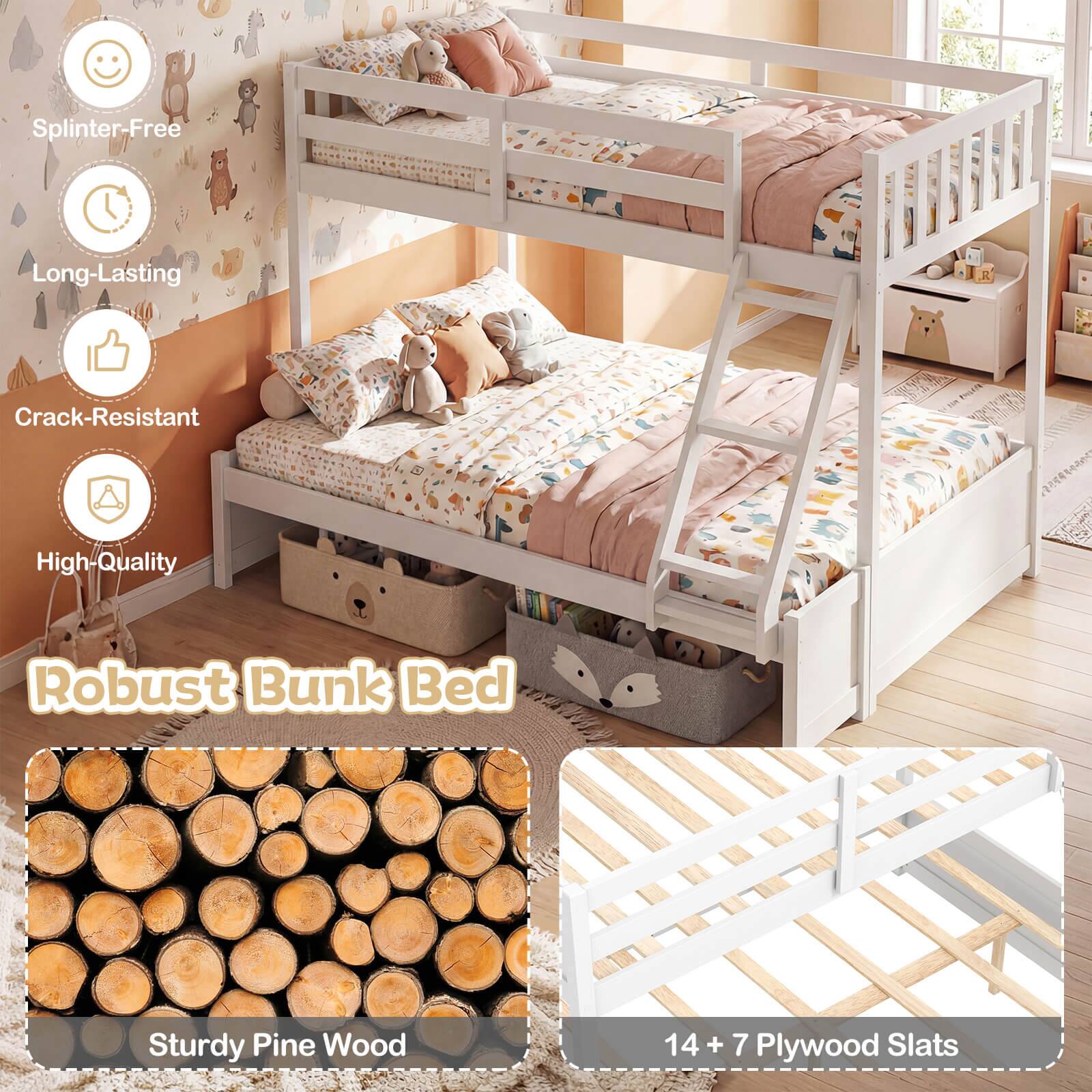 Splinter-Free Long-Lasting Crack-Resistant High-Quality Robust Bunk Bed Sturdy Pine Wood 14 + 7 Plywood Slats