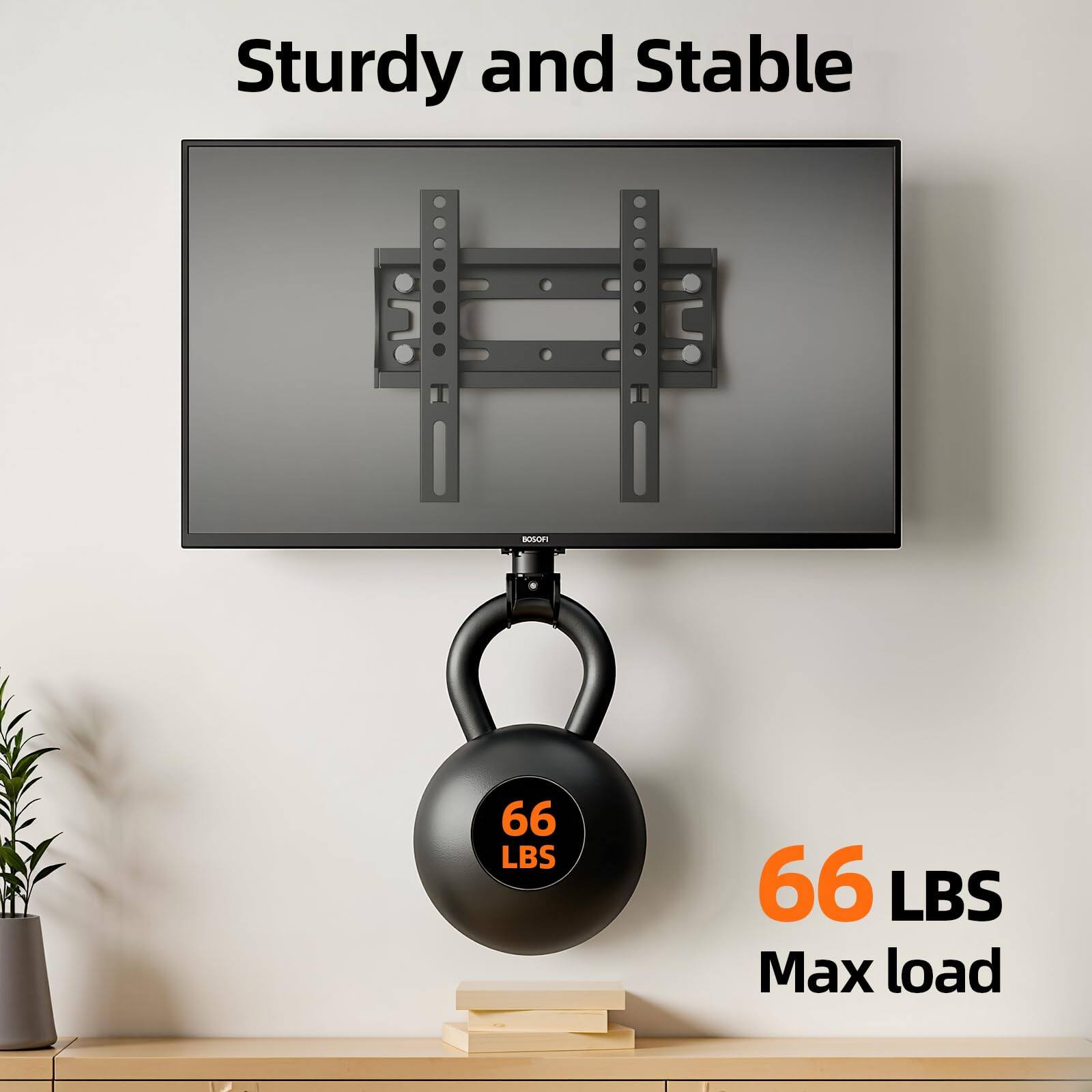 Sturdy and Stable  
66 LBS Max load