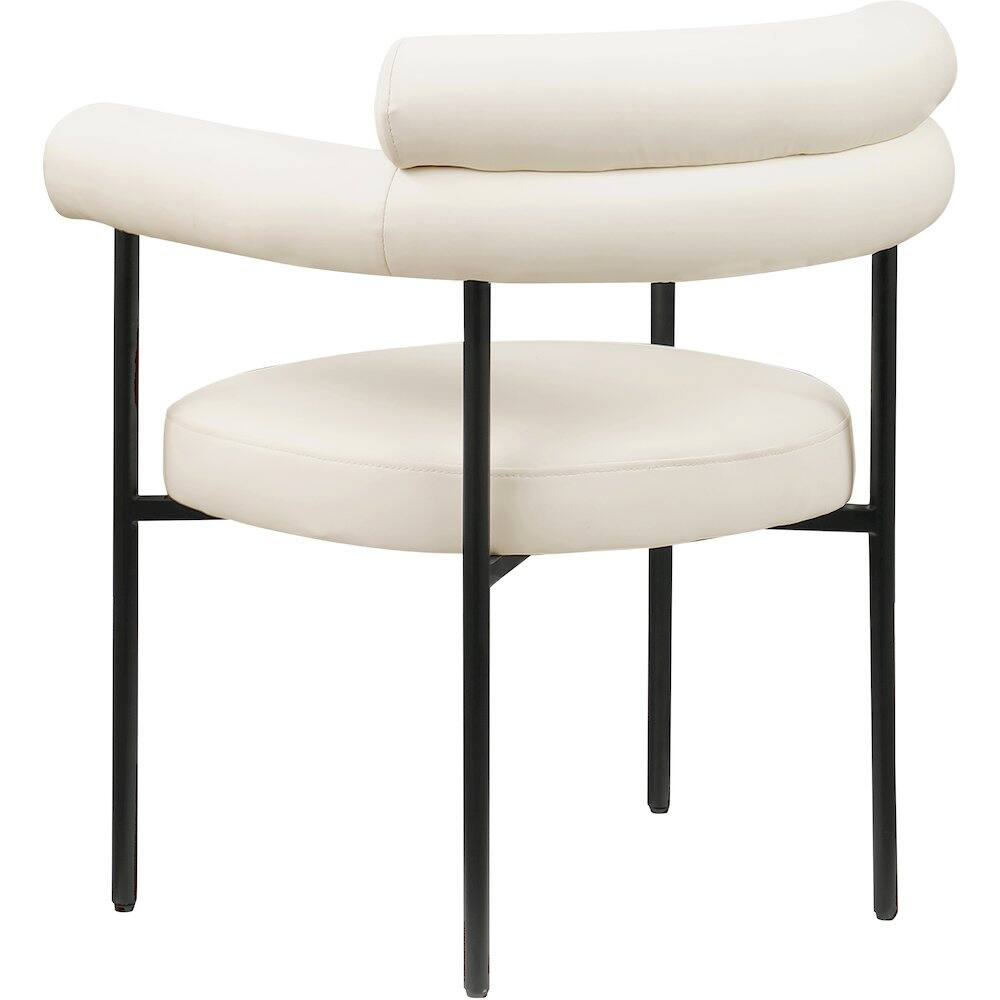 Alt View 4. Meridian Furniture - Blake Cream Vegan Leather Dining Chair, Set of 2 - Beige.