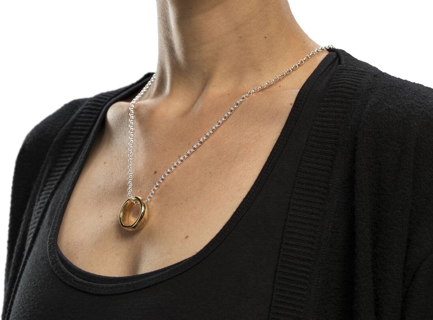 Alt View 2. Weta Workshop - WETA Workshop - Lord of the Rings - LOTR™ The One Ring™ (Gold Plated Tungsten with Elvish Runes), - COLLECTIBLES - Multicolor.