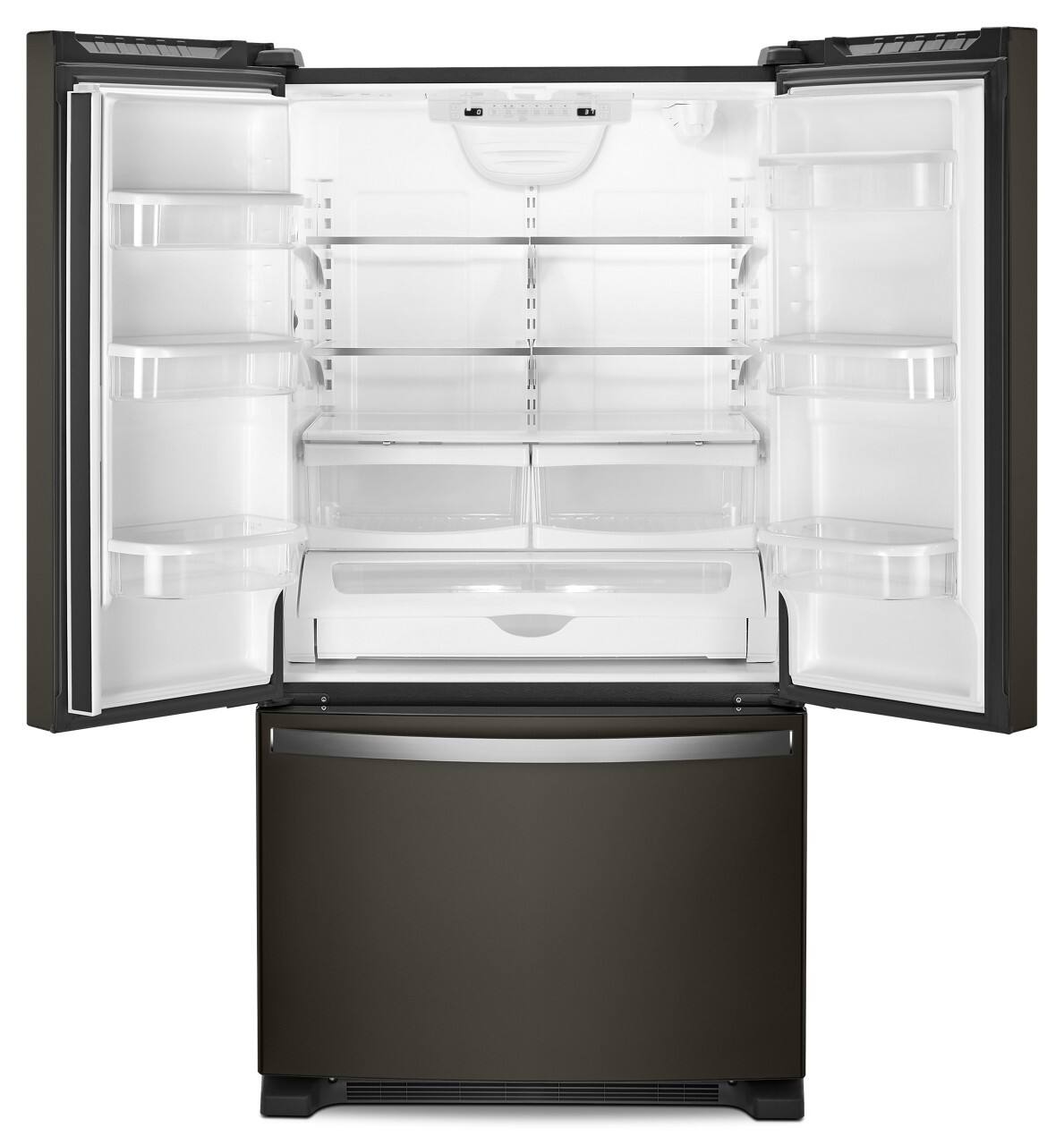 Alt View 1. Whirlpool - 22 cu. ft. French Door Refrigerator with Humidity-Controlled Crispers - Black Stainless.