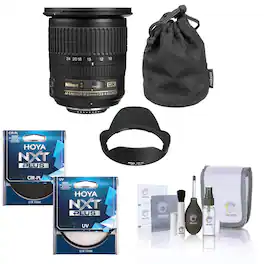 Bundle - Nikon - 10-24mm f/3.5-4.5G ED-IF AF-S DX NIKKOR Lens, with CPL+UV Filter Kit, Cleaning Kit