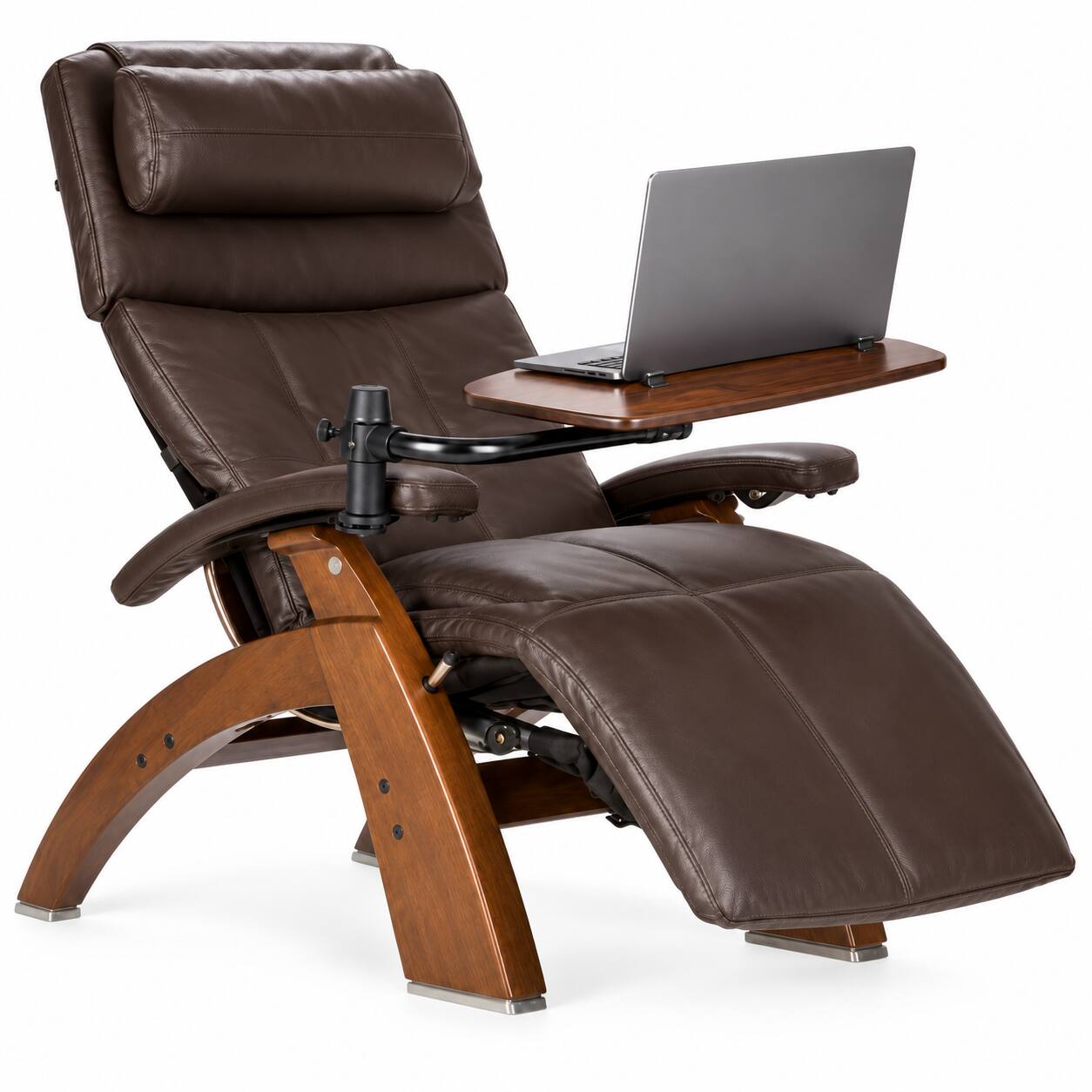 Angle. Human Touch - Perfect Chair Laptop Desk Accessory for PC-365, PC-420 & PC-610 Zero Gravity Recliners - Dark Walnut.