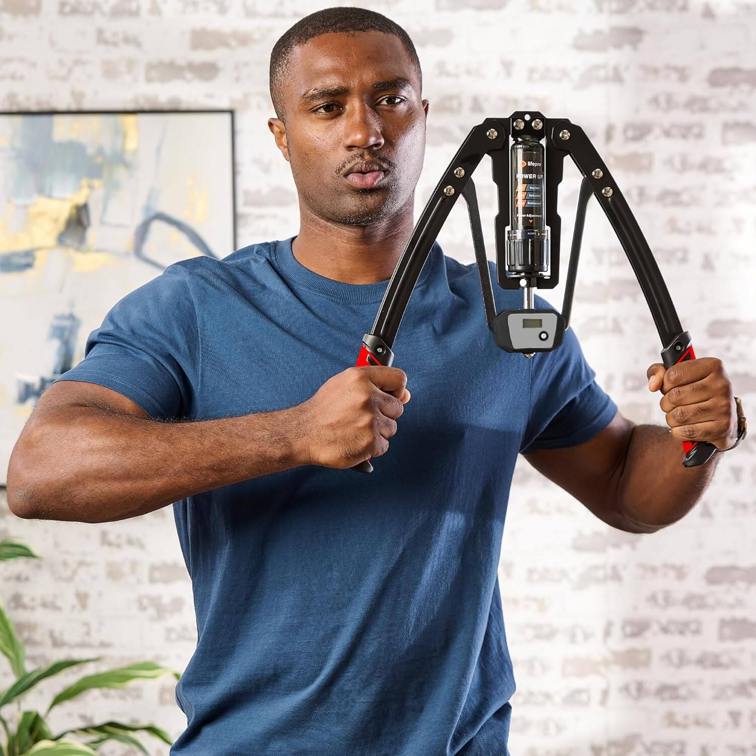 Alt View 3. LifePro - LifePro Shredforce Hydraulic Power Twister - Adjustable 22-440lb Chest Expander & Arm Exerciser with Rep Counter - Red.