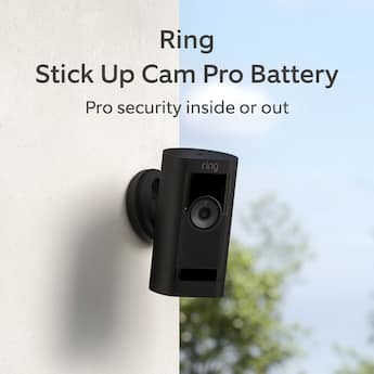 Ring Stick Up Cam Pro Battery Indoor/Outdoor Security Camera with Ring Stick Up Cam Pro Battery Indoor/Outdoor Security Camera with