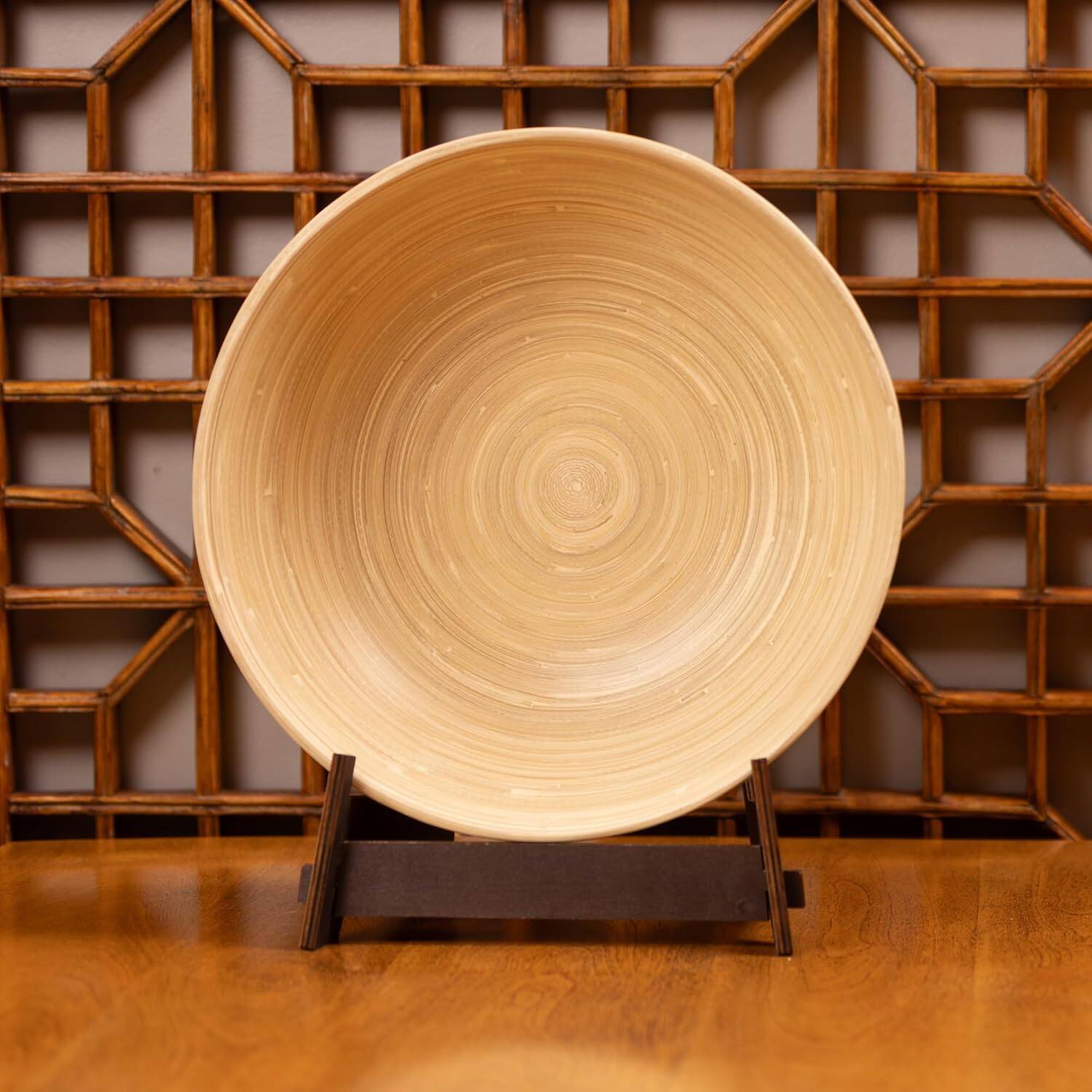 Alt View 3. Lexa - Bamboo Salad Bowl Set, 12 Inch x 2, Natural Bamboo - Natural.
