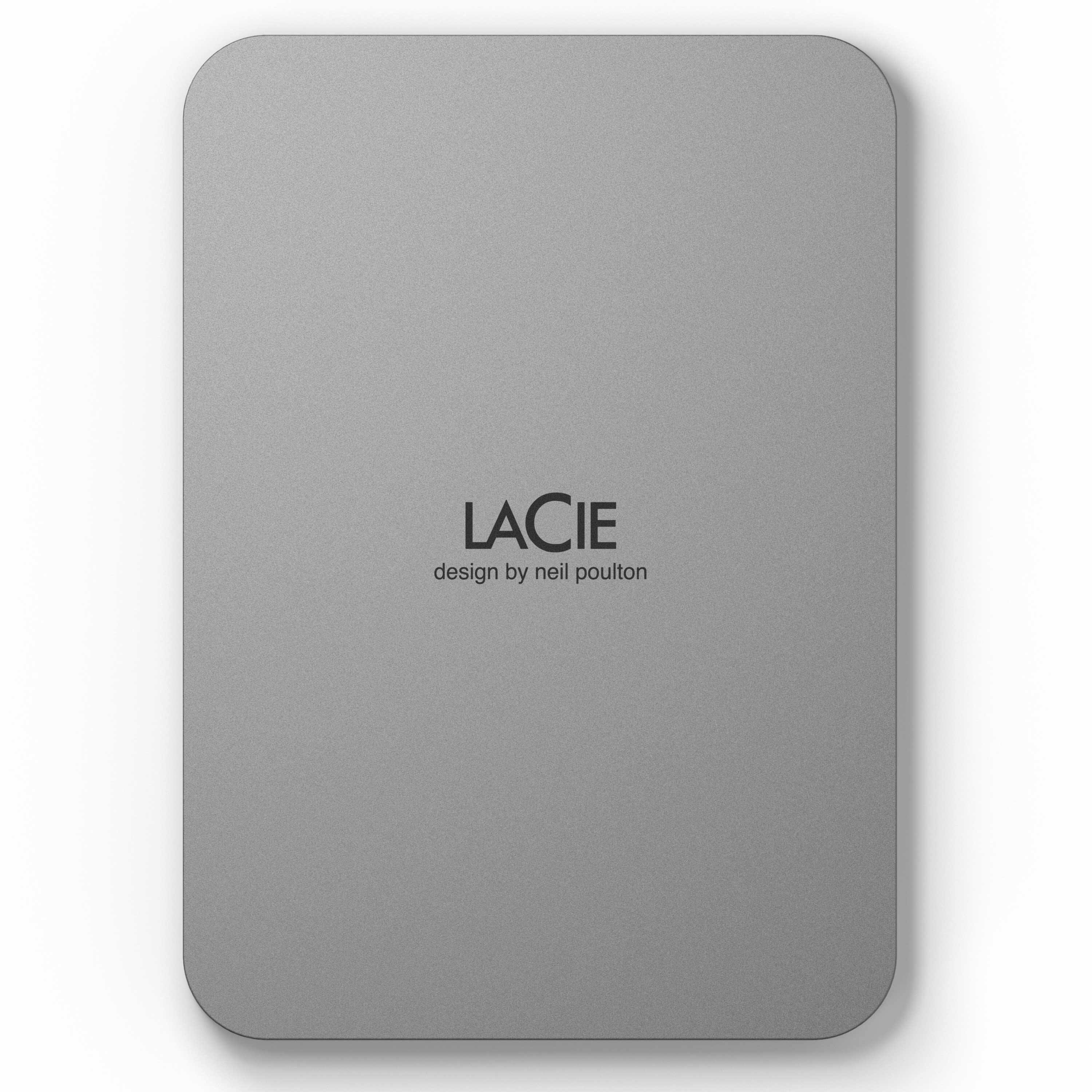 Angle. LaCie - Mobile 2TB External USB-C 3.2 Portable Hard Drive with Rescue Data Recovery Services - Moon Silver.