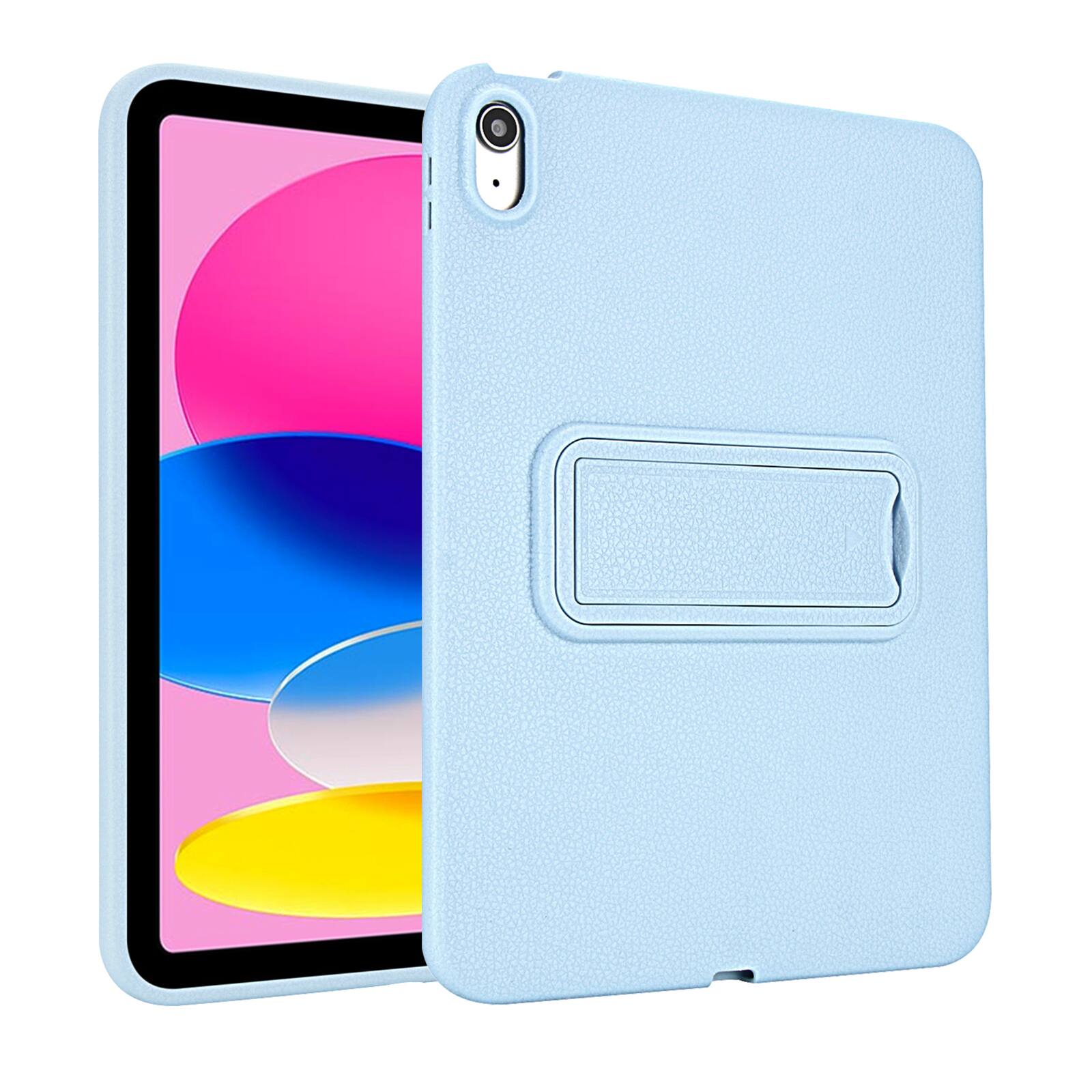Alt View 3. Dteck - Shockproof Case for Apple iPad (A16) 11" 2025, Slim Leather Texture Protective Cover with Multi Angle Folding Kickstand - Lightblue.