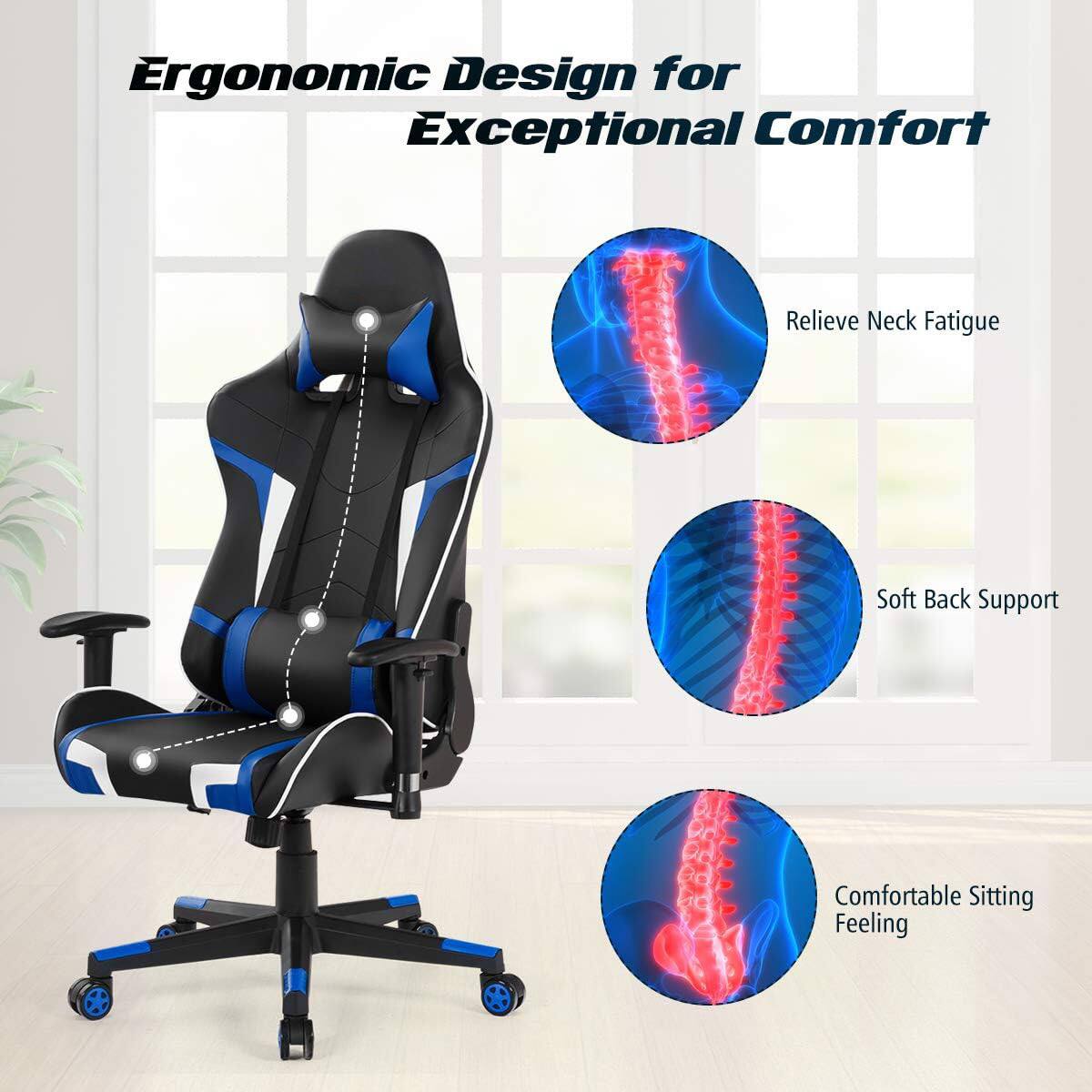 Ergonomic Design for Exceptional Comfort: Relieve Neck Fatigue, Soft Back Support, Comfortable Sitting Feeling.