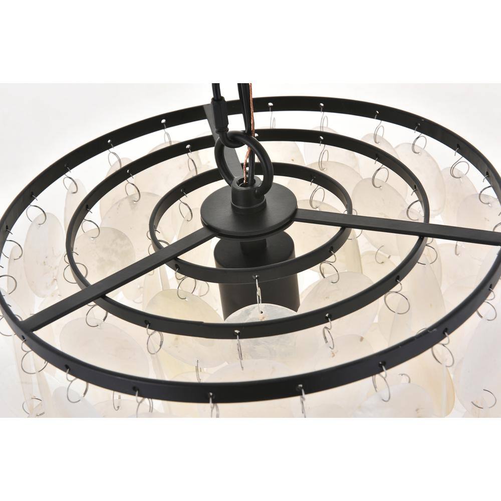 Back. Living District - Selene 1 light Black Pendant - Black And White.