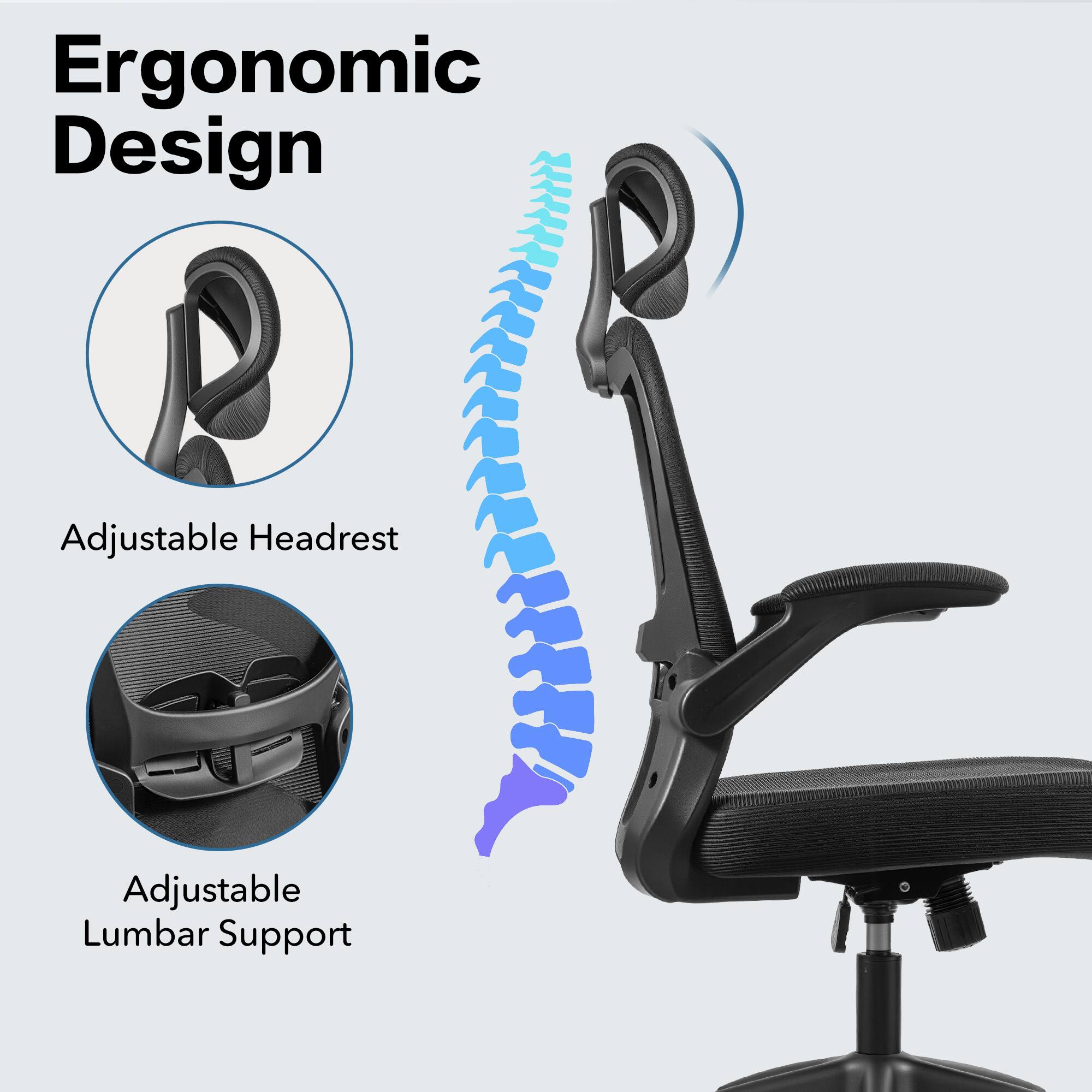 Ergonomic Design

Adjustable Headrest

Adjustable Lumbar Support