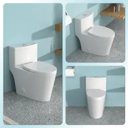 Loheer - One Piece Ceramic Toilet, Dual Flush, Elongated Bowl, Twelve Inch Rough In - White