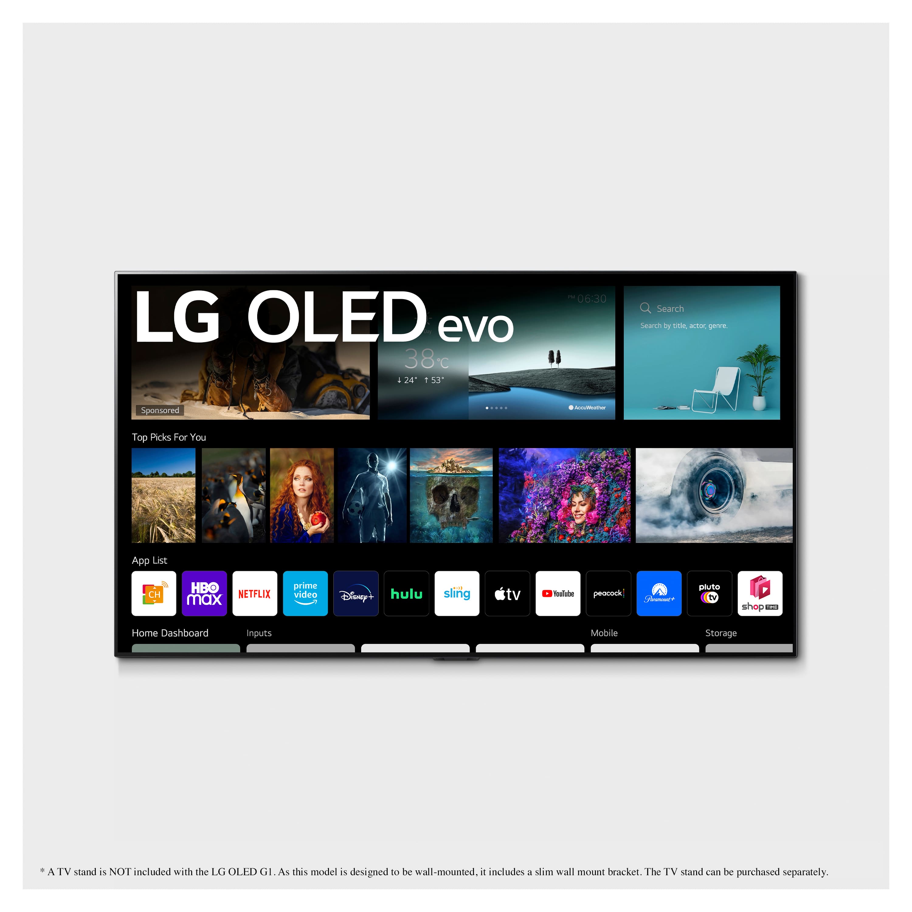 Alt View 25. LG - 55" Class G1 Series OLED evo 4K UHD Smart webOS TV with Gallery Design - Dark Grey.