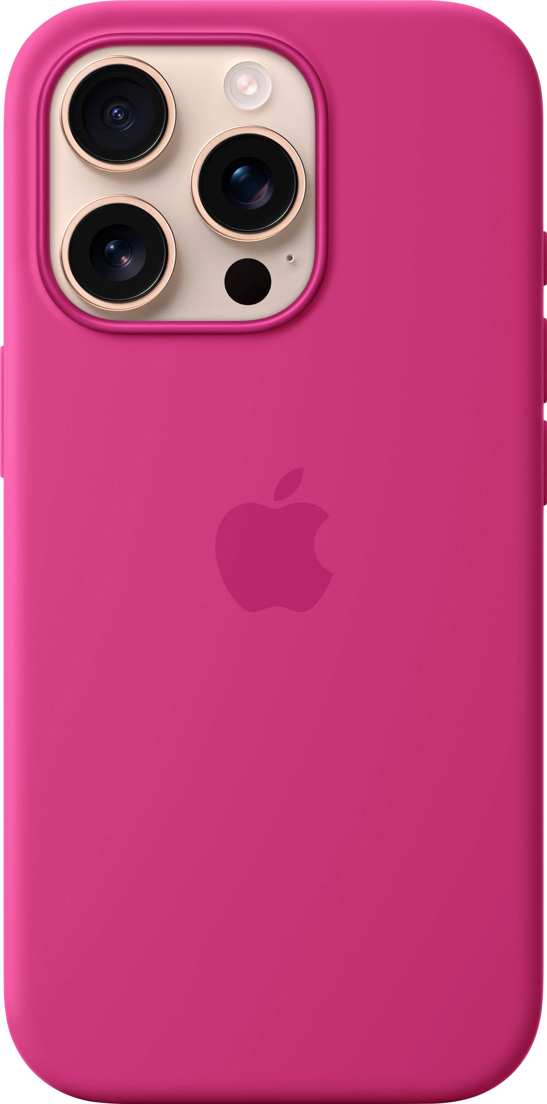 Front. Apple - iPhone 16 Pro Silicone Case with MagSafe - Fuchsia.