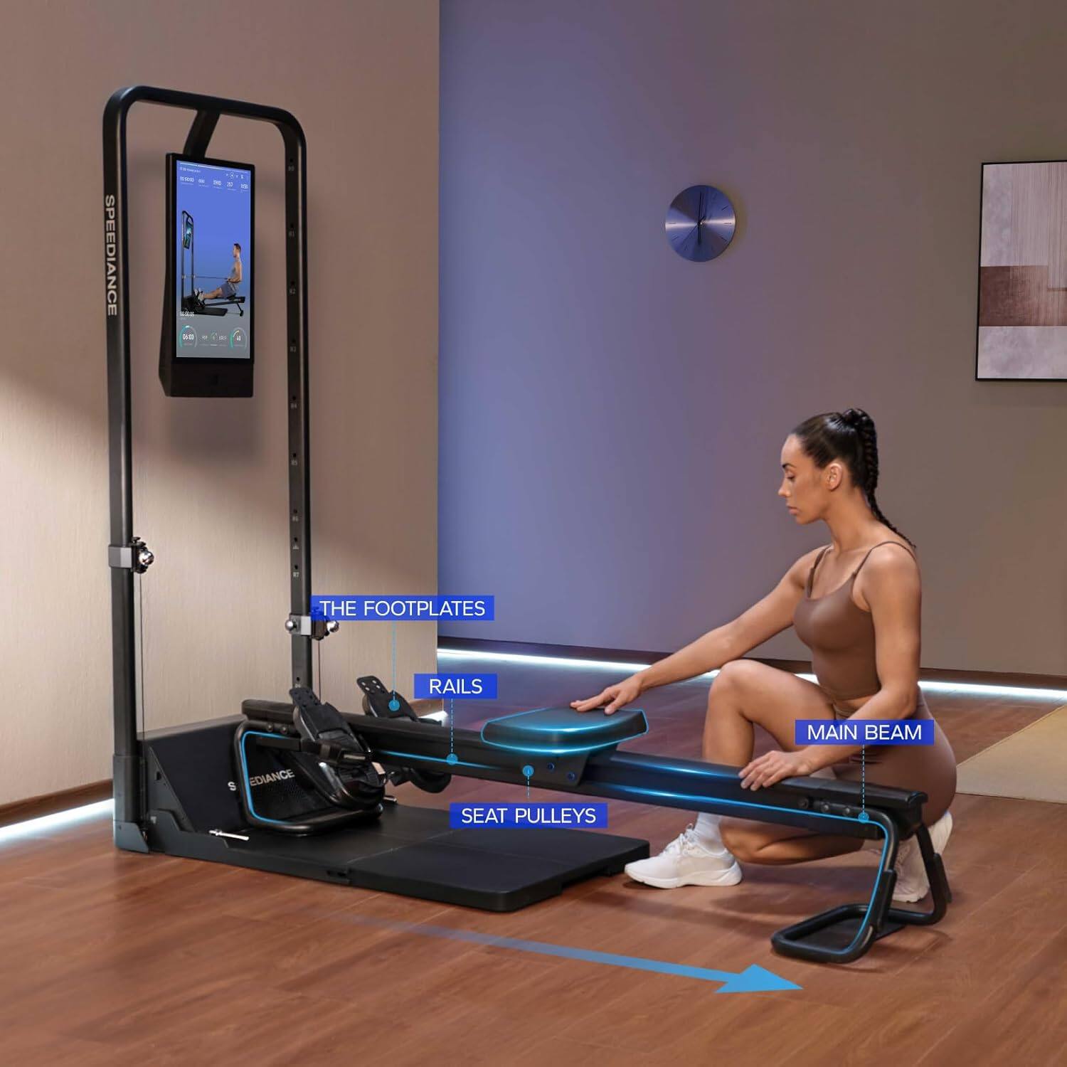 - SPEEDIANCE
- THE FOOTPLATES
- RAILS
- MAIN BEAM
- SEAT PULLEYS