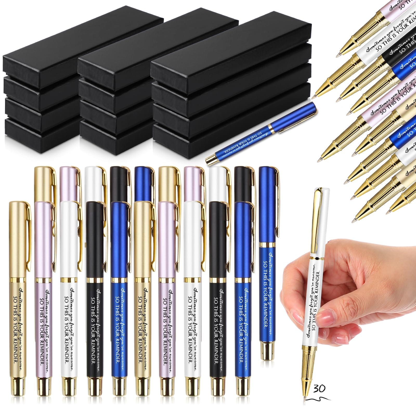 Paradigms Interiors - Thank You Pen Employee Appreciation Ballpoint With Engraved Inspirational Quotes Box For Thanksgiving Assistants Teac...