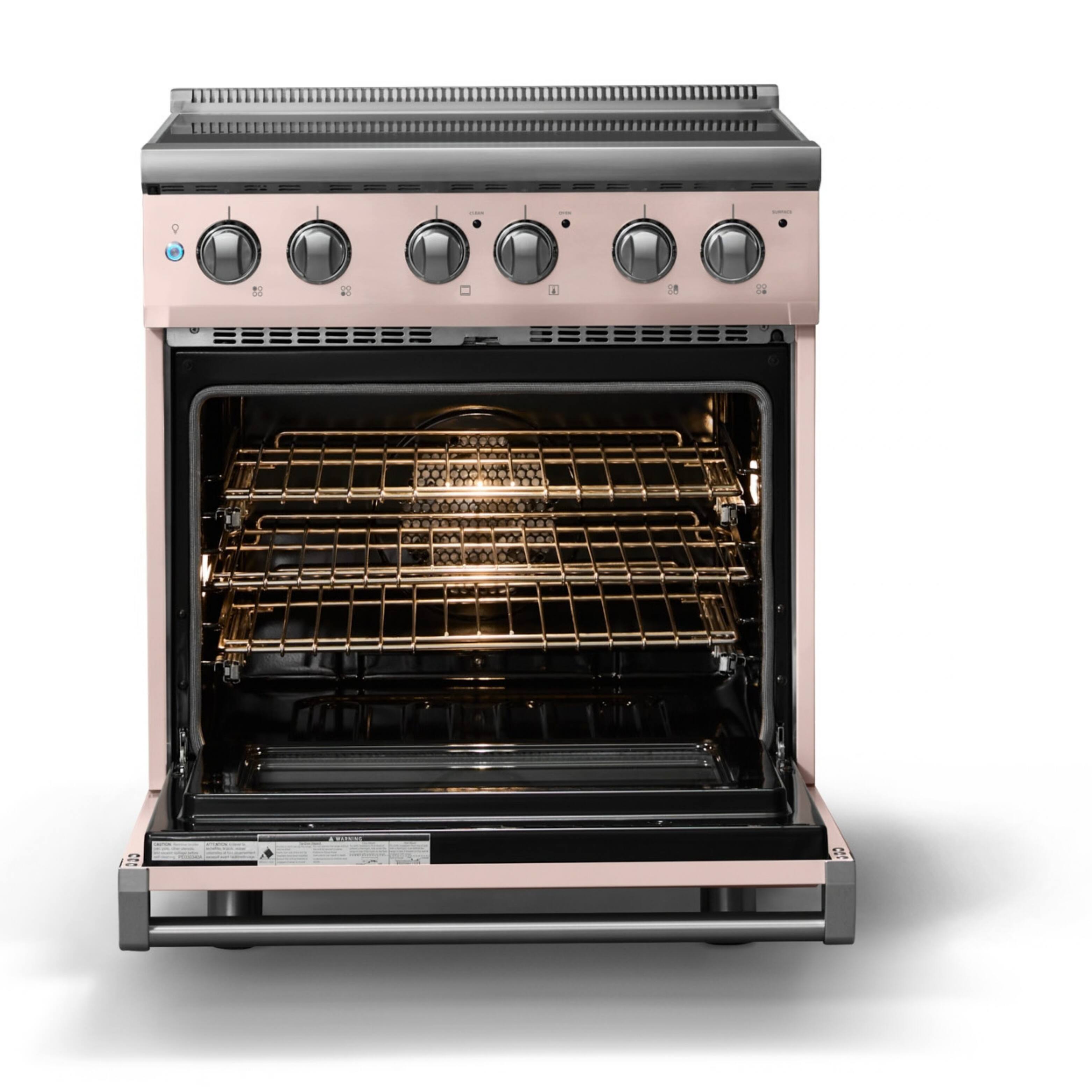 Alt View 2. Viking - 30"W. Pro5S 4.7 Cu. Ft. Freestanding 4 Element  Electric Convection Range - Blush - Blush.