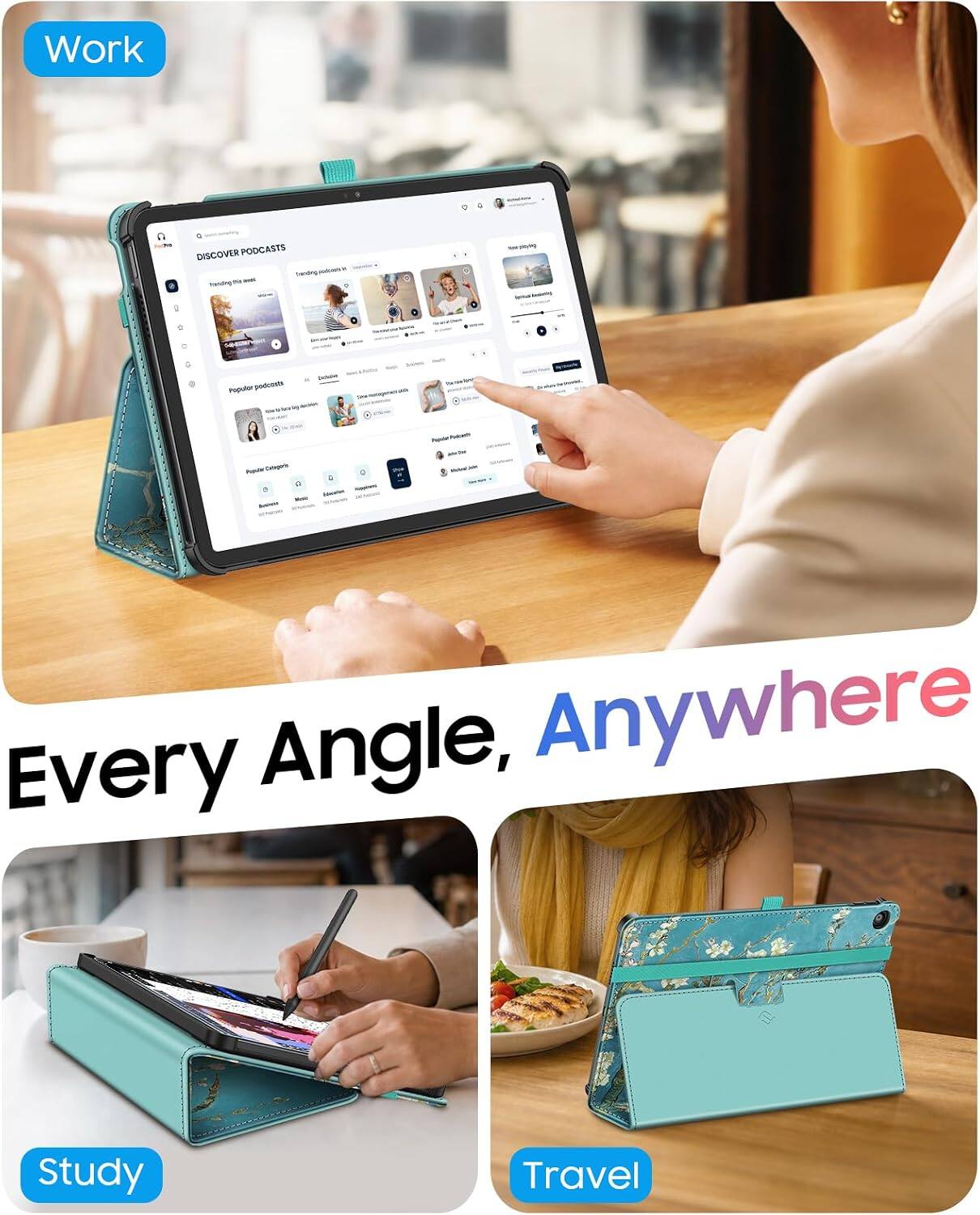 Work  
DISCOVER PODCASTS  
Popular podcasts  
Every Angle, Anywhere  
Study  
Travel