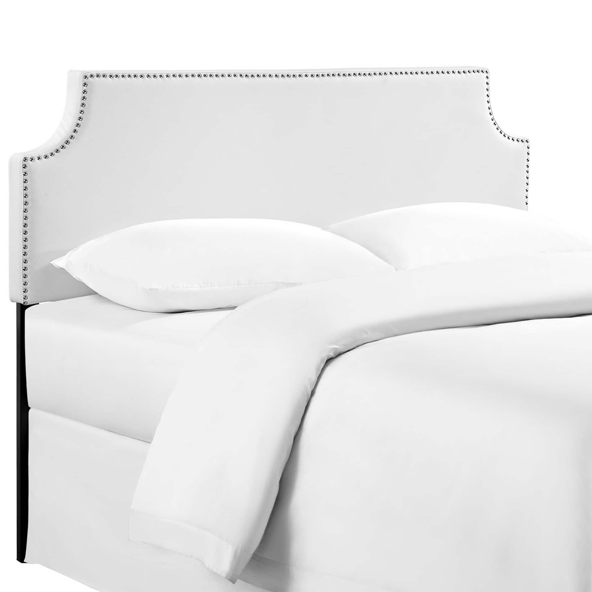 Laura Upholstered Vinyl Full Headboard by Modway - White