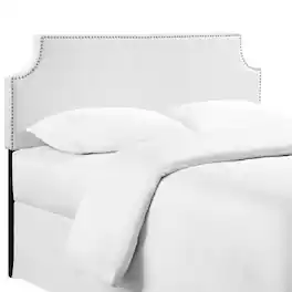 Laura Upholstered Vinyl Full Headboard by Modway - White