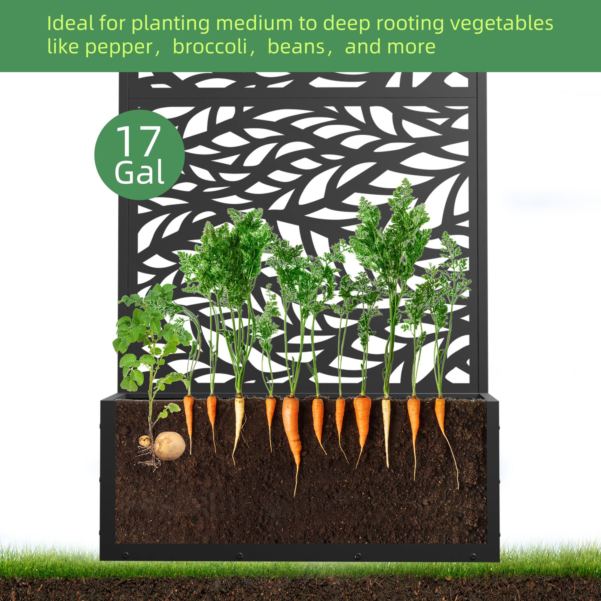 Ideal for planting medium to deep rooting vegetables like pepper, broccoli, beans, and more

17 Gal