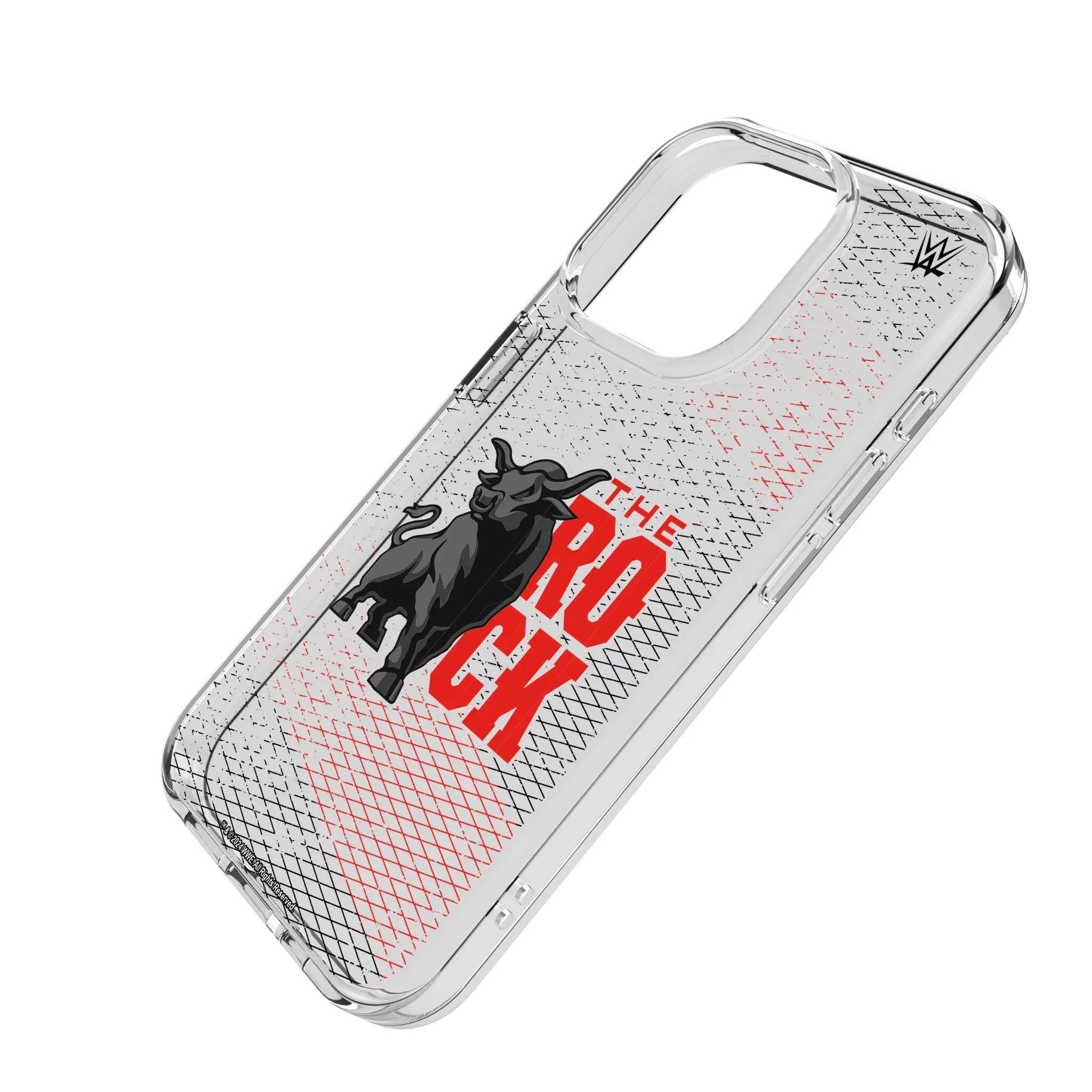 Angle. Keyscaper - WWE Steel Clear Phone Case - Apple iPhone 15 Pro - The Rock.