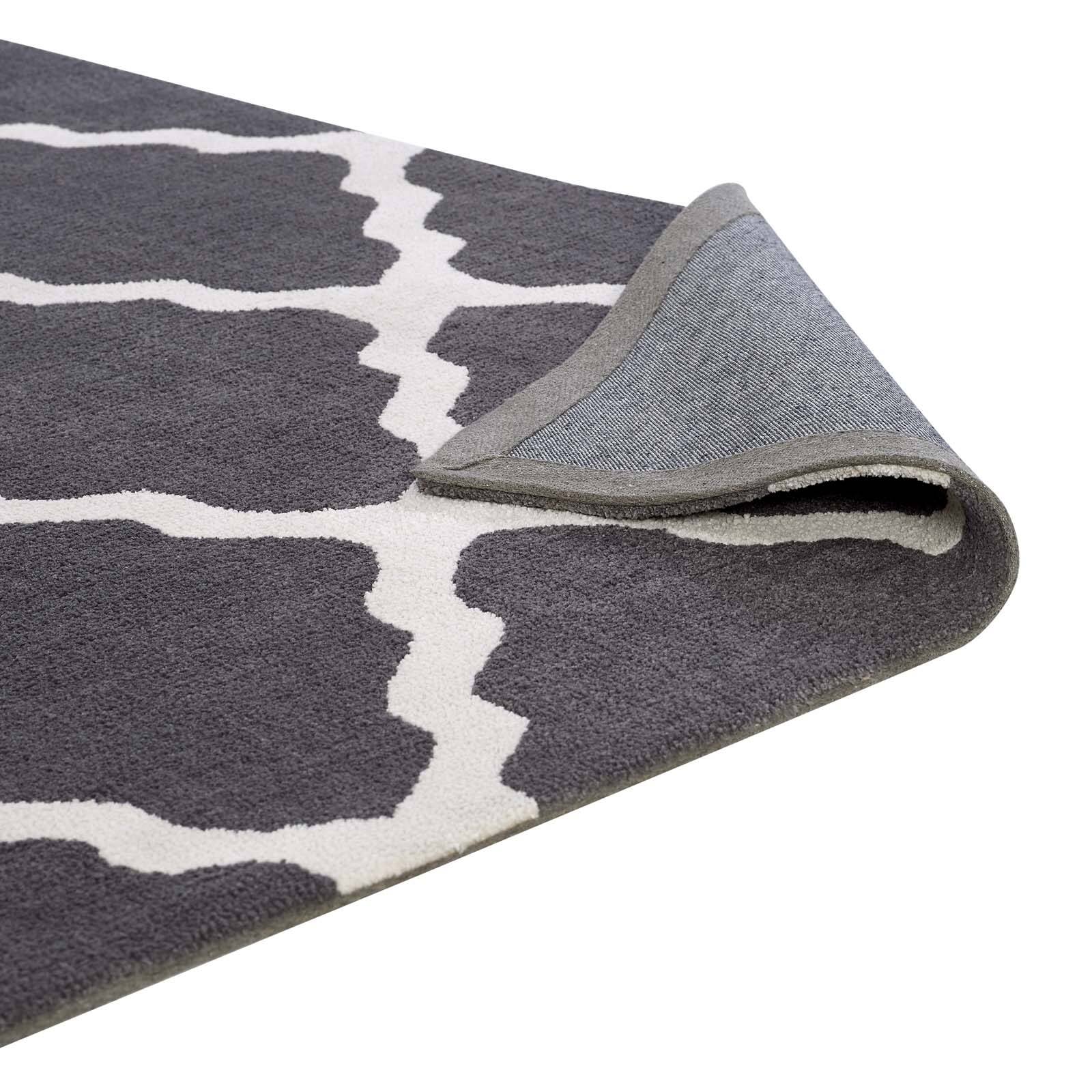 Alt View 2. Modway - Marja Moroccan Trellis Area Rug - Charcoal and Ivory.