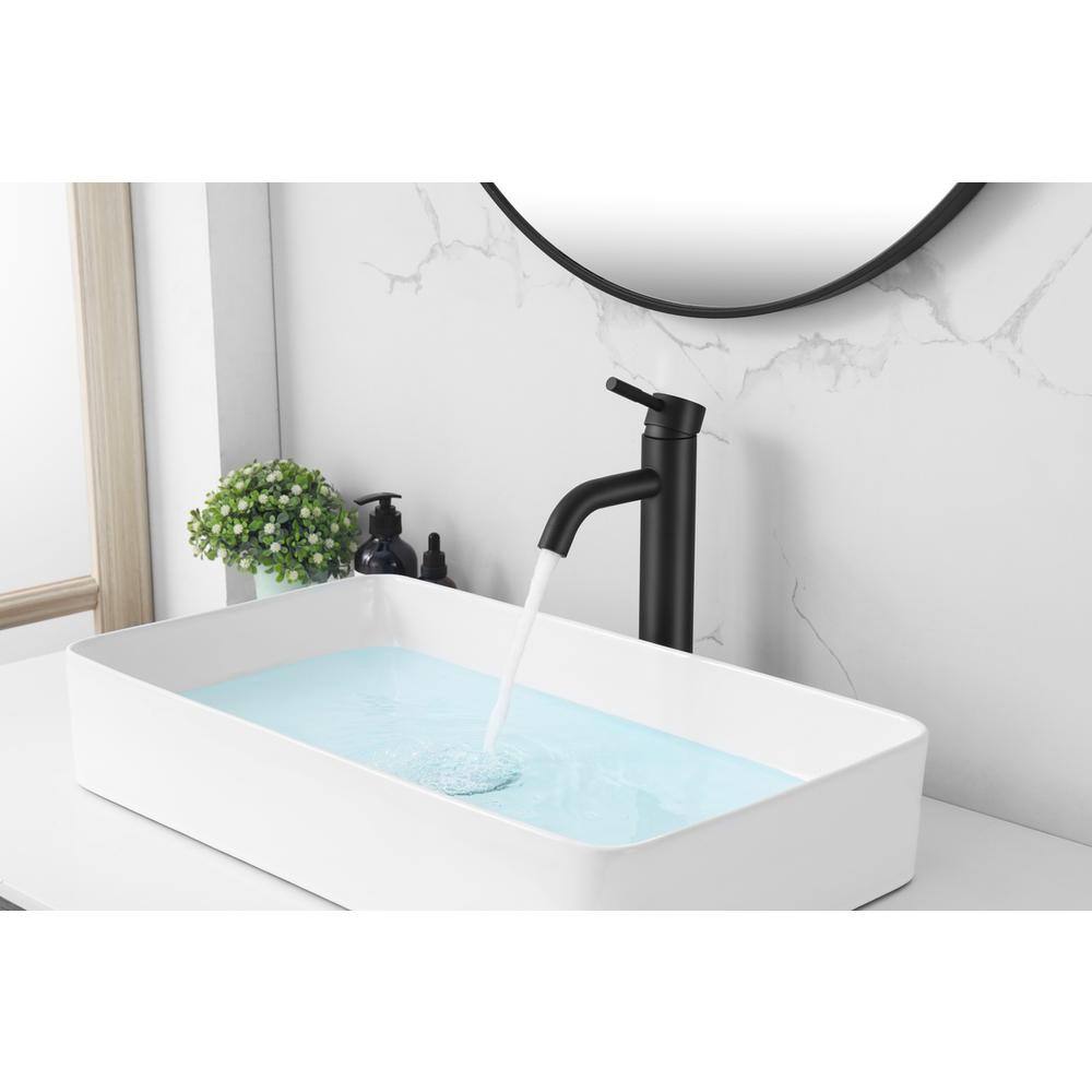 Alt View 8. Elegant Kitchen and Bath - Victor Single Hole Single Handle Bathroom Faucet in Matte Black - Matte Black.
