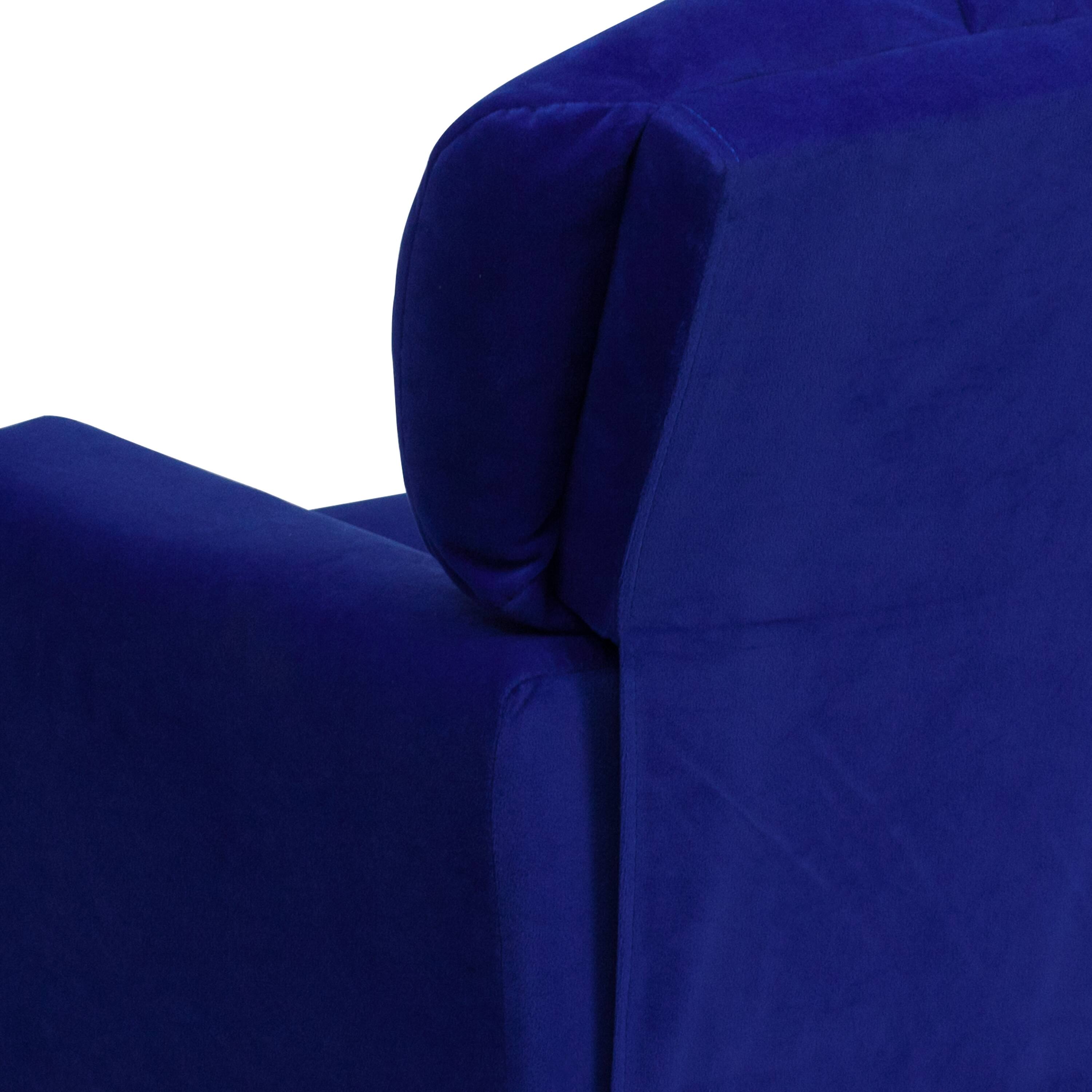 Alt View 9. Emma + Oliver - Contemporary Kids Recliner with Cup Holder - Blue Microfiber.